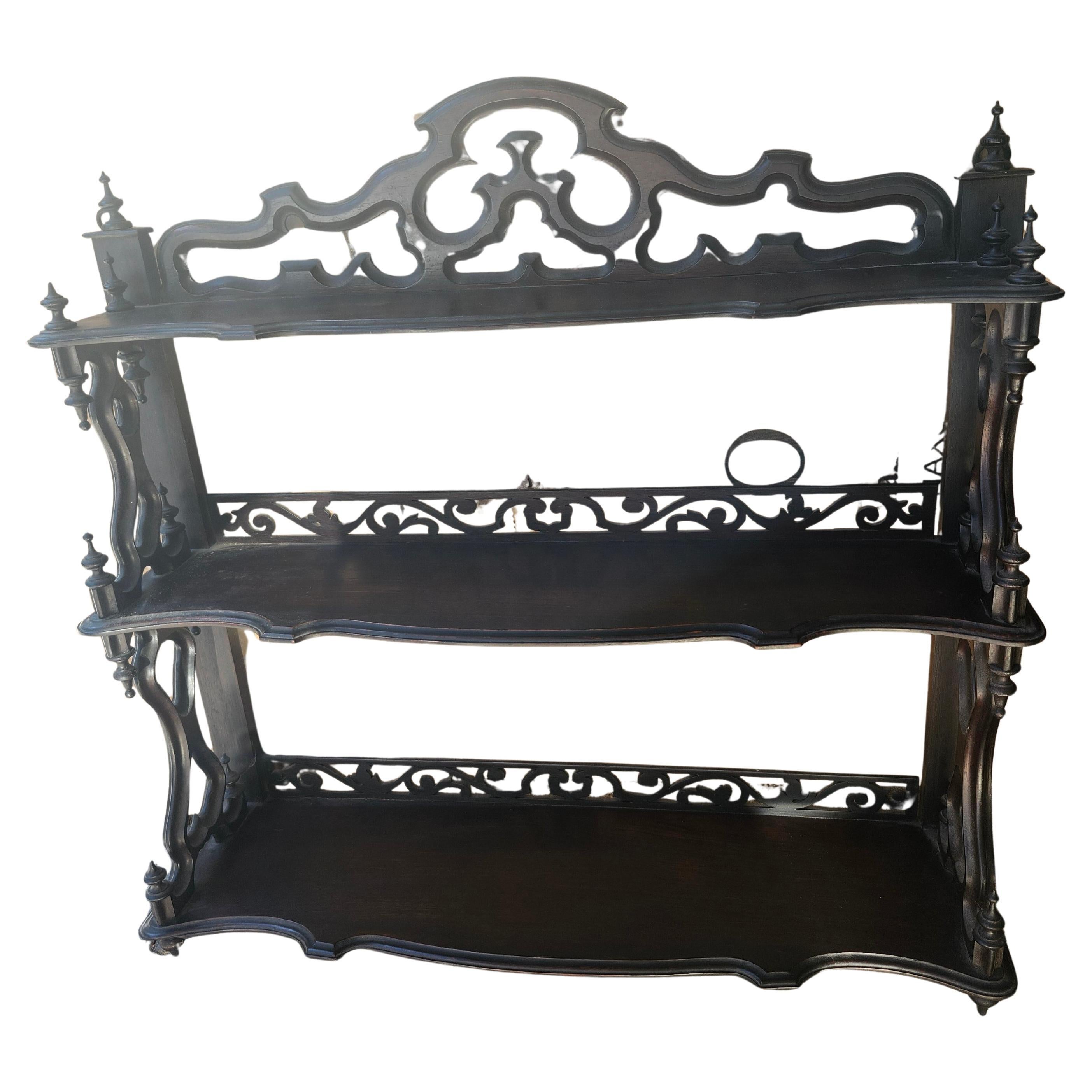 Pair of Mid 19th Century Hand Crafted Rosewood Matching Shelf Units Herter Bros For Sale