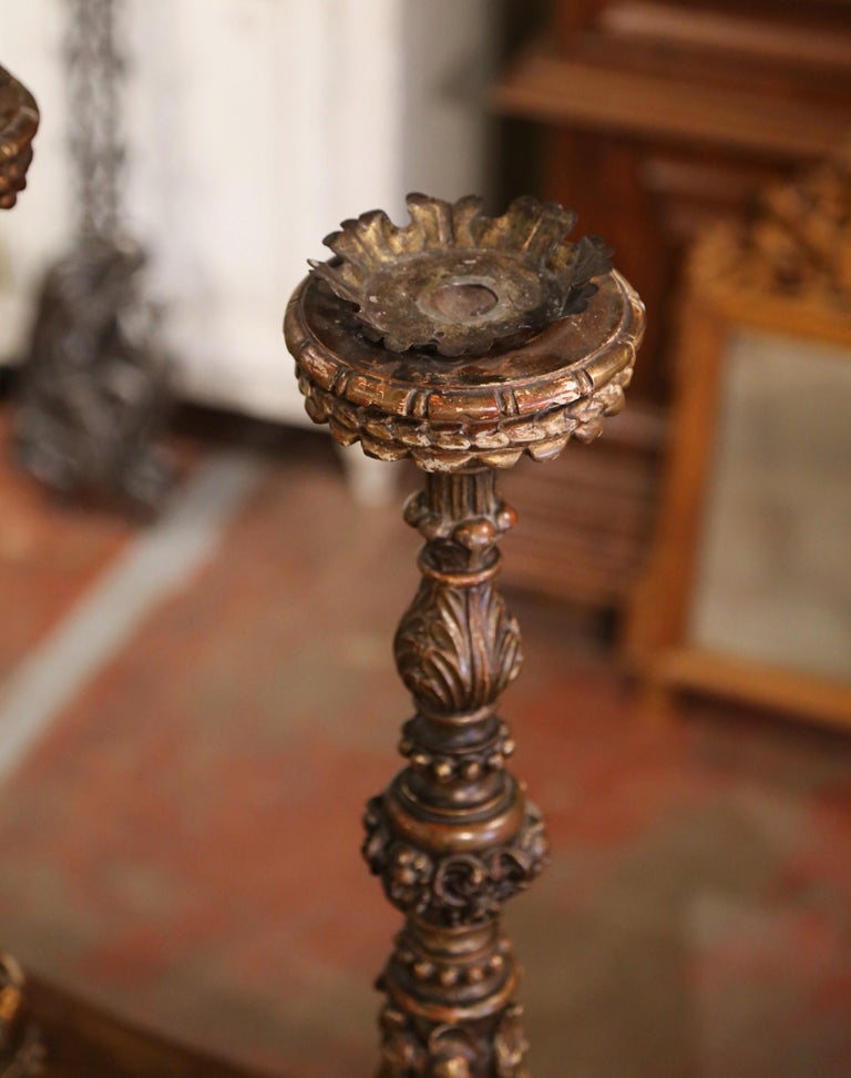 Pair of Mid 19th Century Italian Carved Polychrome and Painted ...