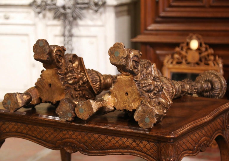 Pair of Mid 19th Century Italian Carved Polychrome and Painted ...