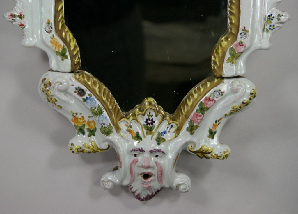 Mid-19th Century Italian Majolica Mirror(2 available) For Sale 1