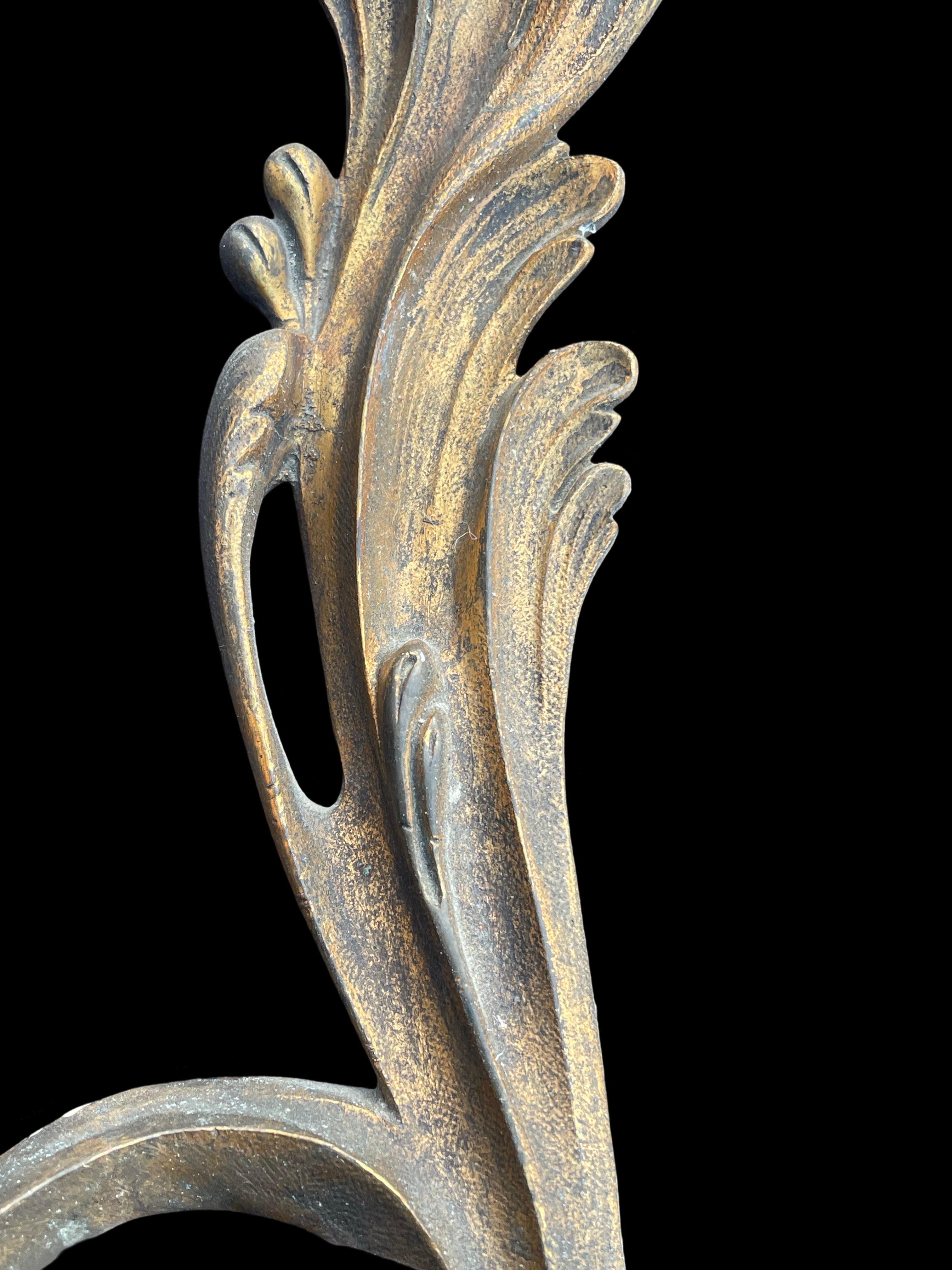 Coppia di sconsigliere in bronzo in stile Luigi XV della metà del XIX secolo In condizioni buone in vendita a London, GB