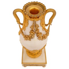 Pair of Mid-19th Century Louis XVI Style Marble and Ormolu Mounted Cassolettes