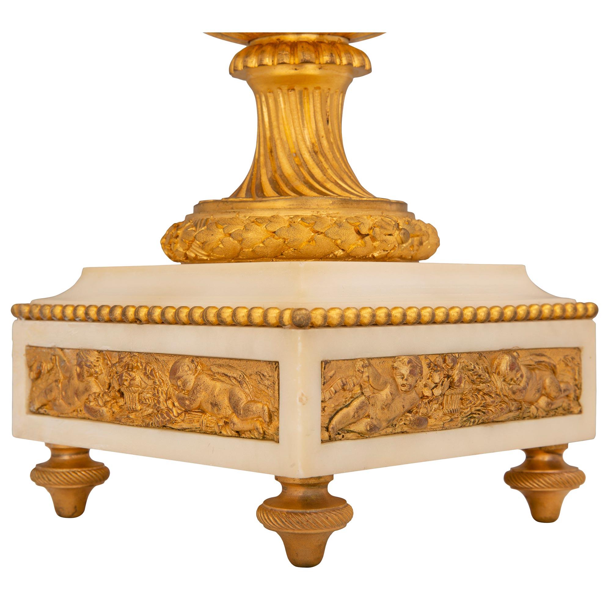 Pair of Mid-19th Century Louis XVI Style Marble and Ormolu Mounted Cassolettes For Sale 5