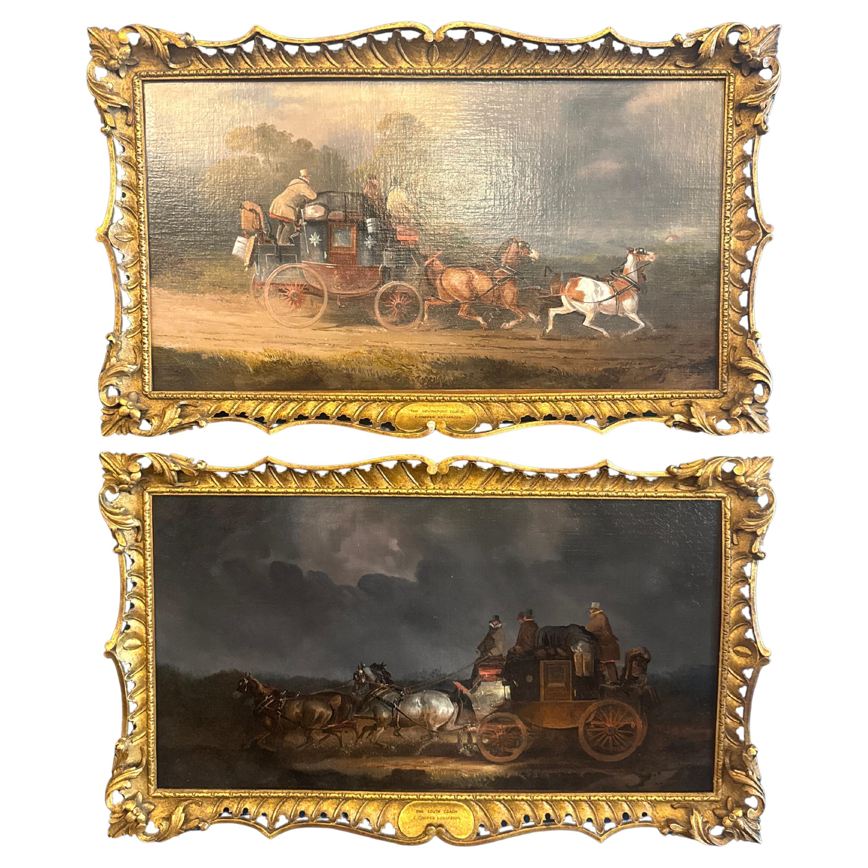 Pair of Mid-19th Century Oil on Canvas Paintings by Charles Cooper Henderson