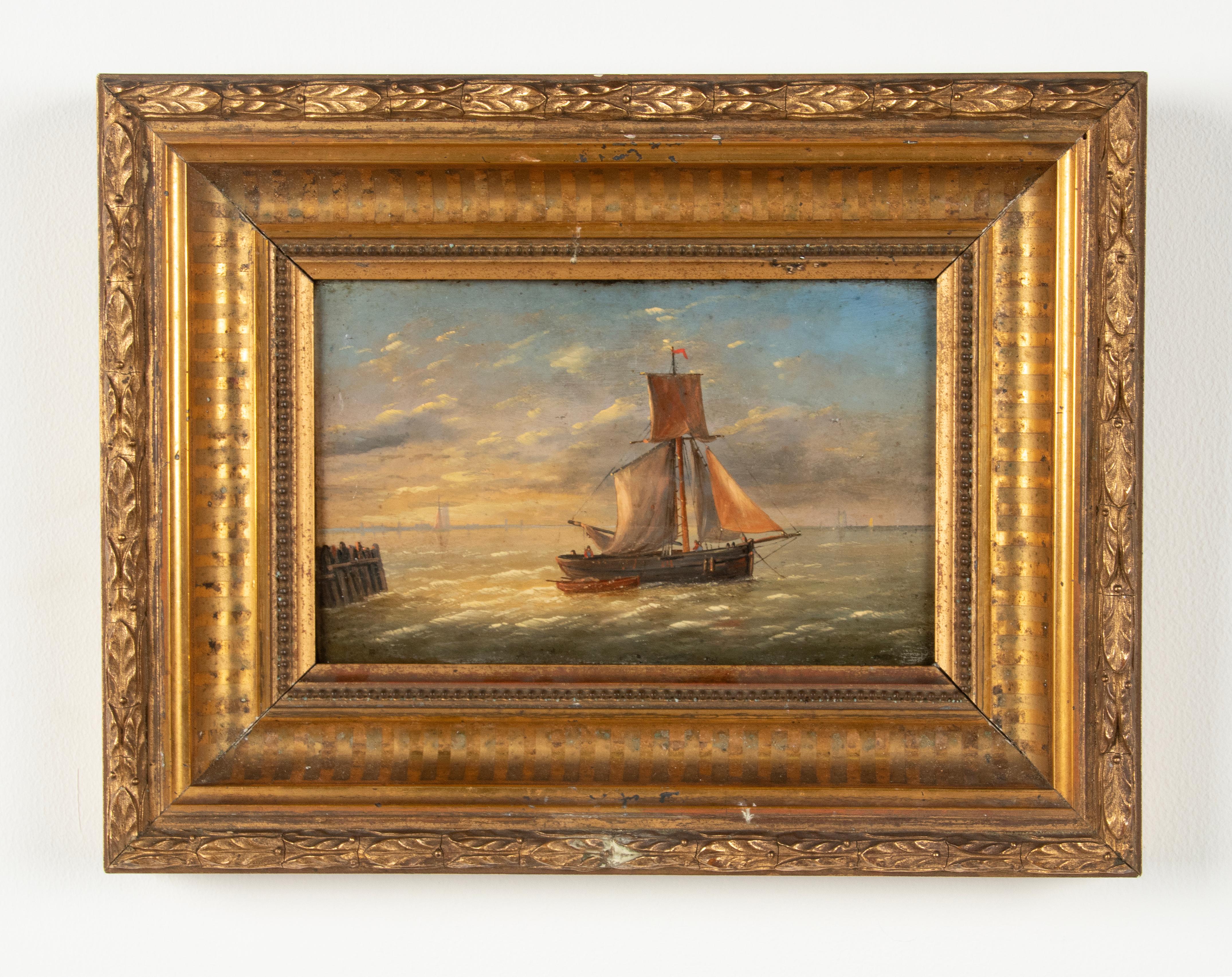 Pair of Mid 19th Century Oil Paintings Sailing Boats 2