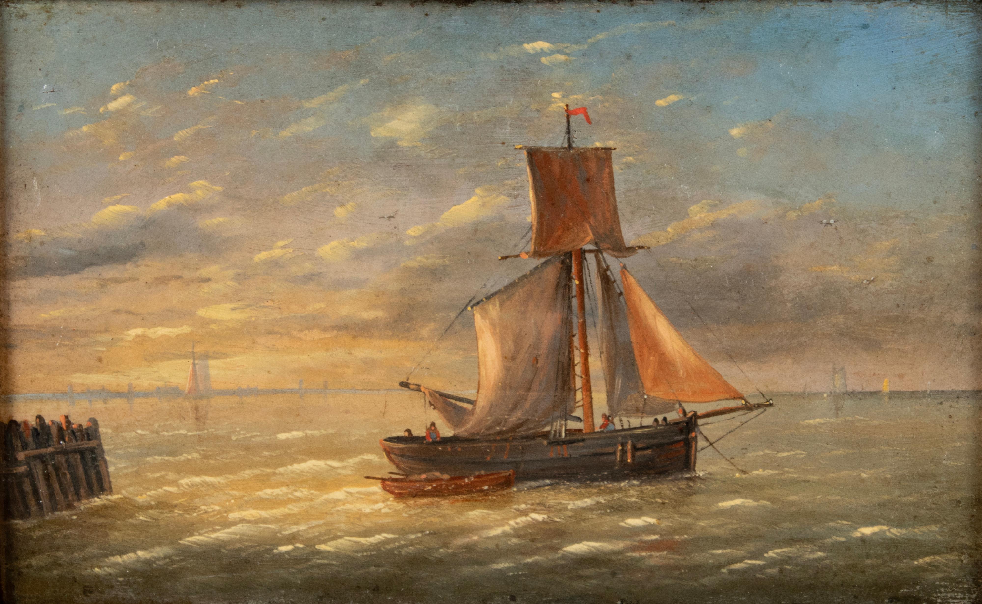 Pair of Mid 19th Century Oil Paintings Sailing Boats 3