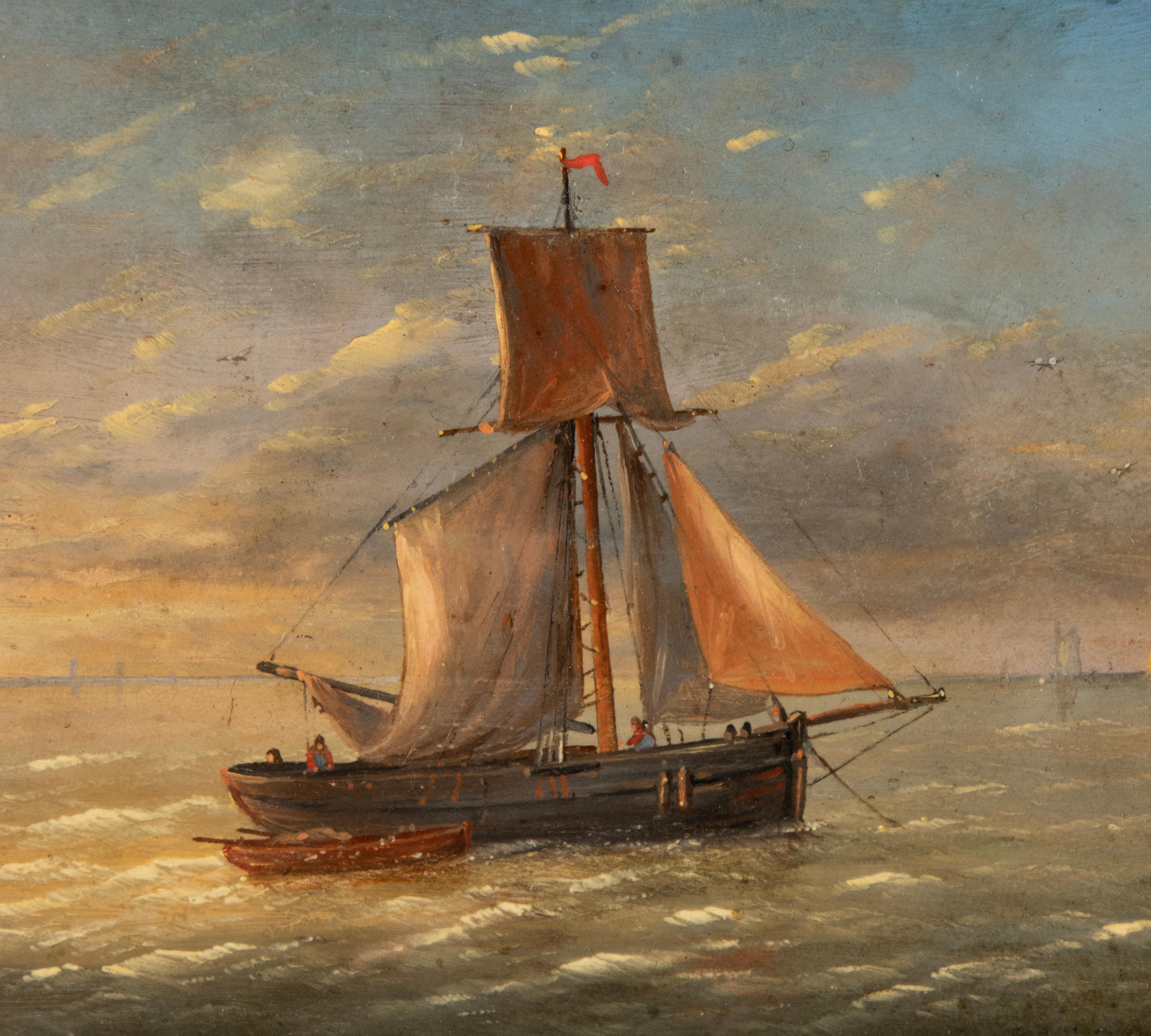 Pair of Mid 19th Century Oil Paintings Sailing Boats 4