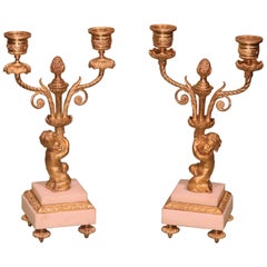 Pair of Mid-19th Century Ormolu Two-Light Candelabra