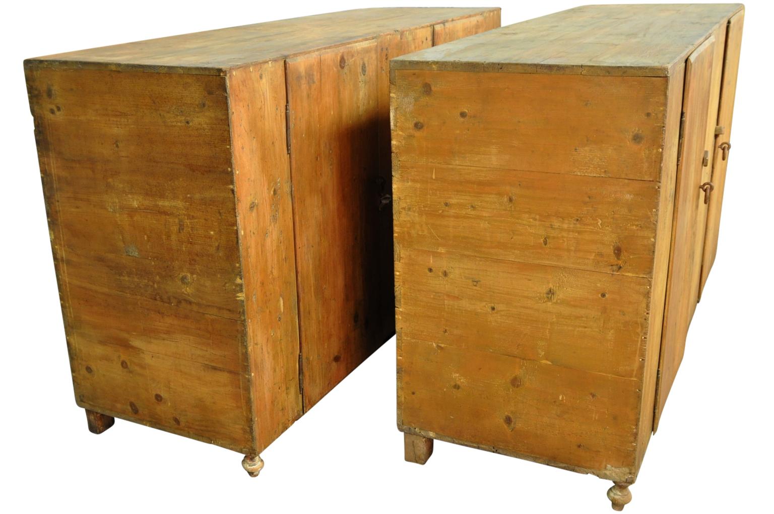 Pair of Mid-19th Century Primitive Italian Cabinets In Good Condition In Atlanta, GA