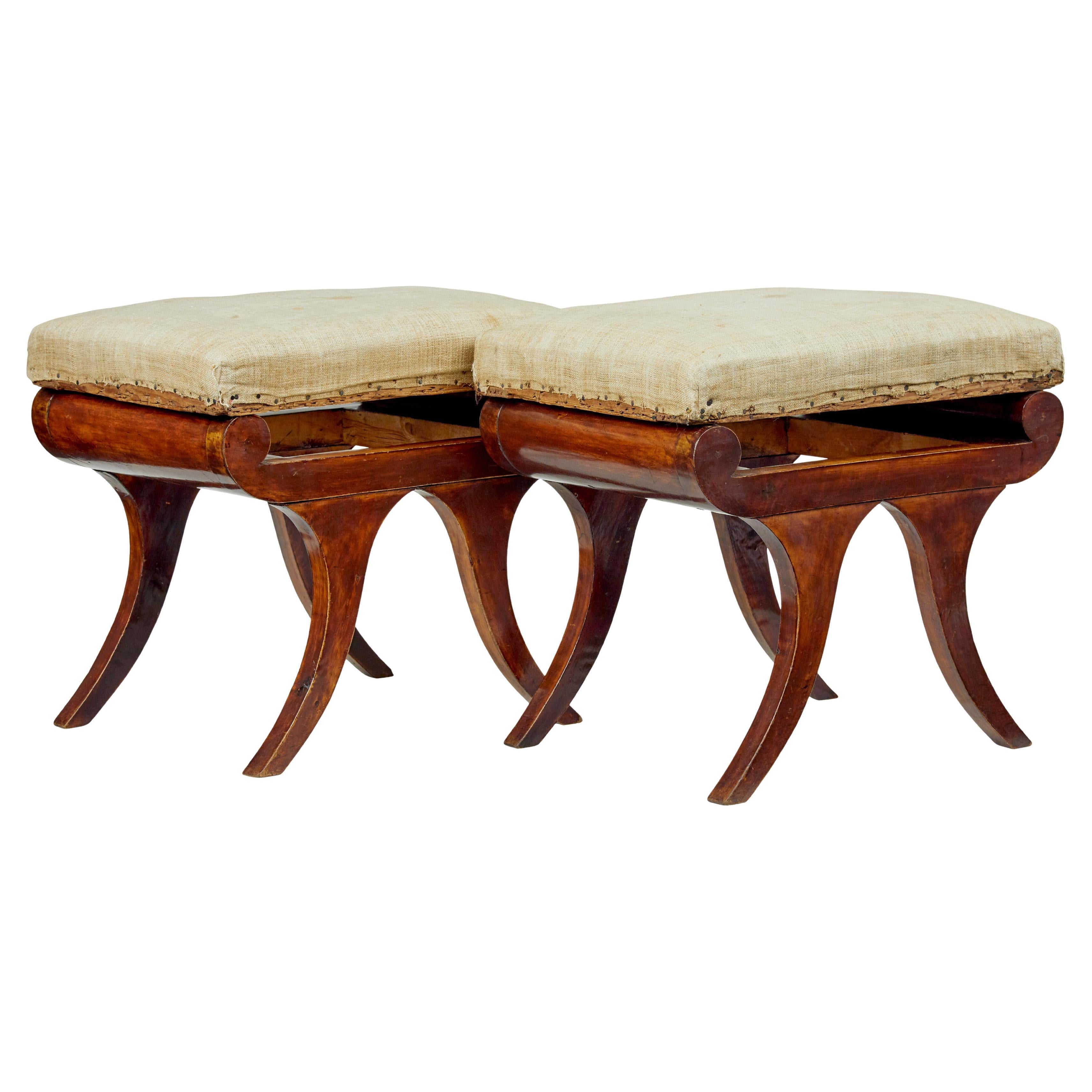 Pair of mid 19th century Scandinavian stools For Sale