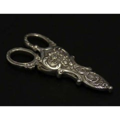 Pair of Mid 19th Century Silver Scissors and Sheath, Continental, circa 1850