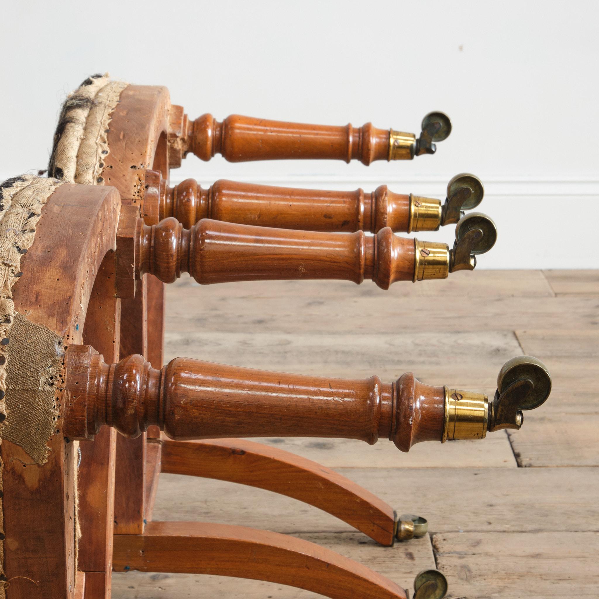 Pair of mid 19th Century Slipper Chairs c1840 For Sale 1
