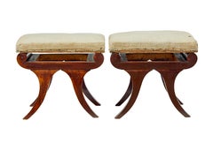 Paire de tabourets empire suédois du milieu du 19e siècle