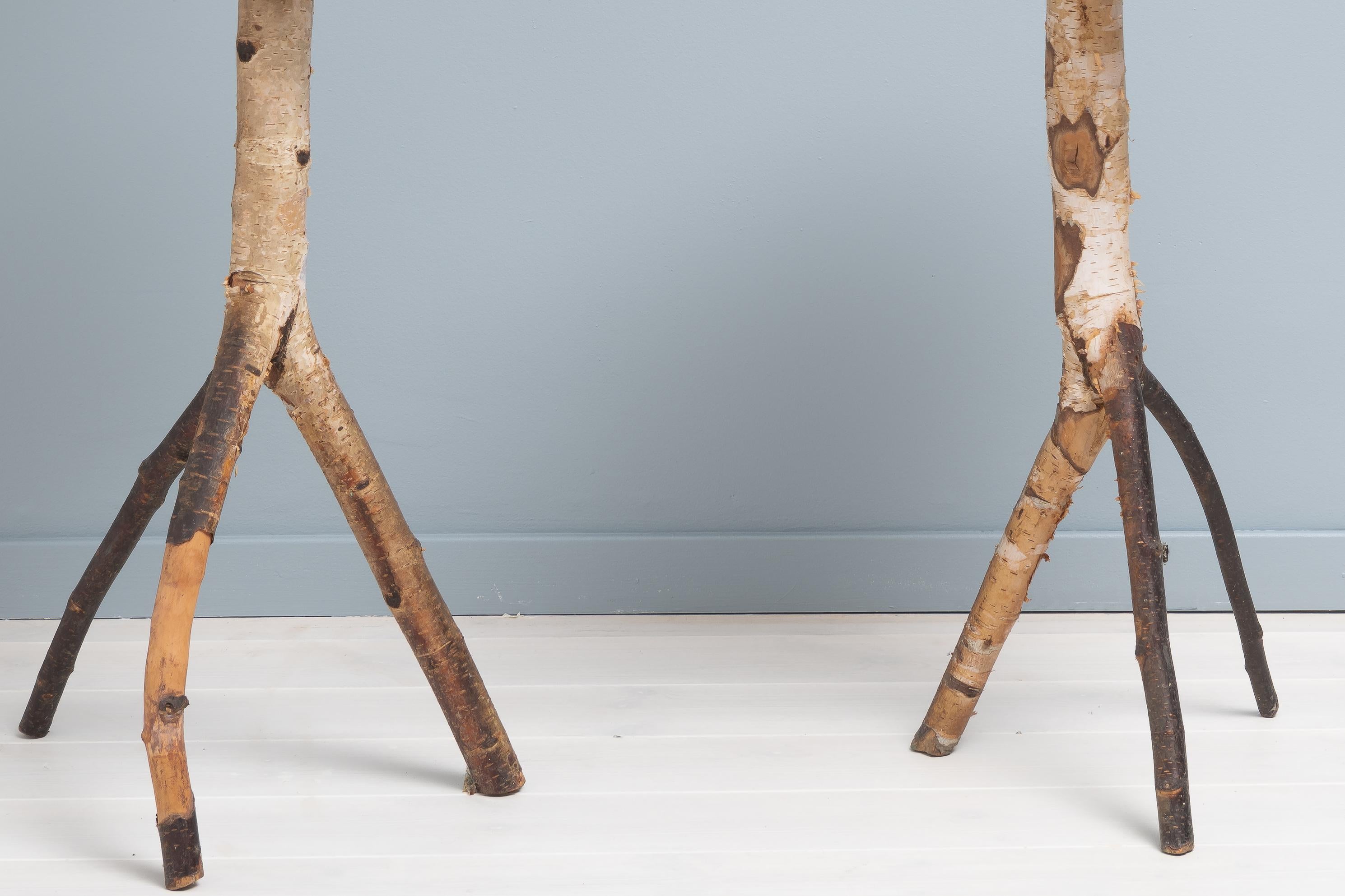 Pair of Mid 19th Century Swedish Naturalistic Birch Gueridons  For Sale 1