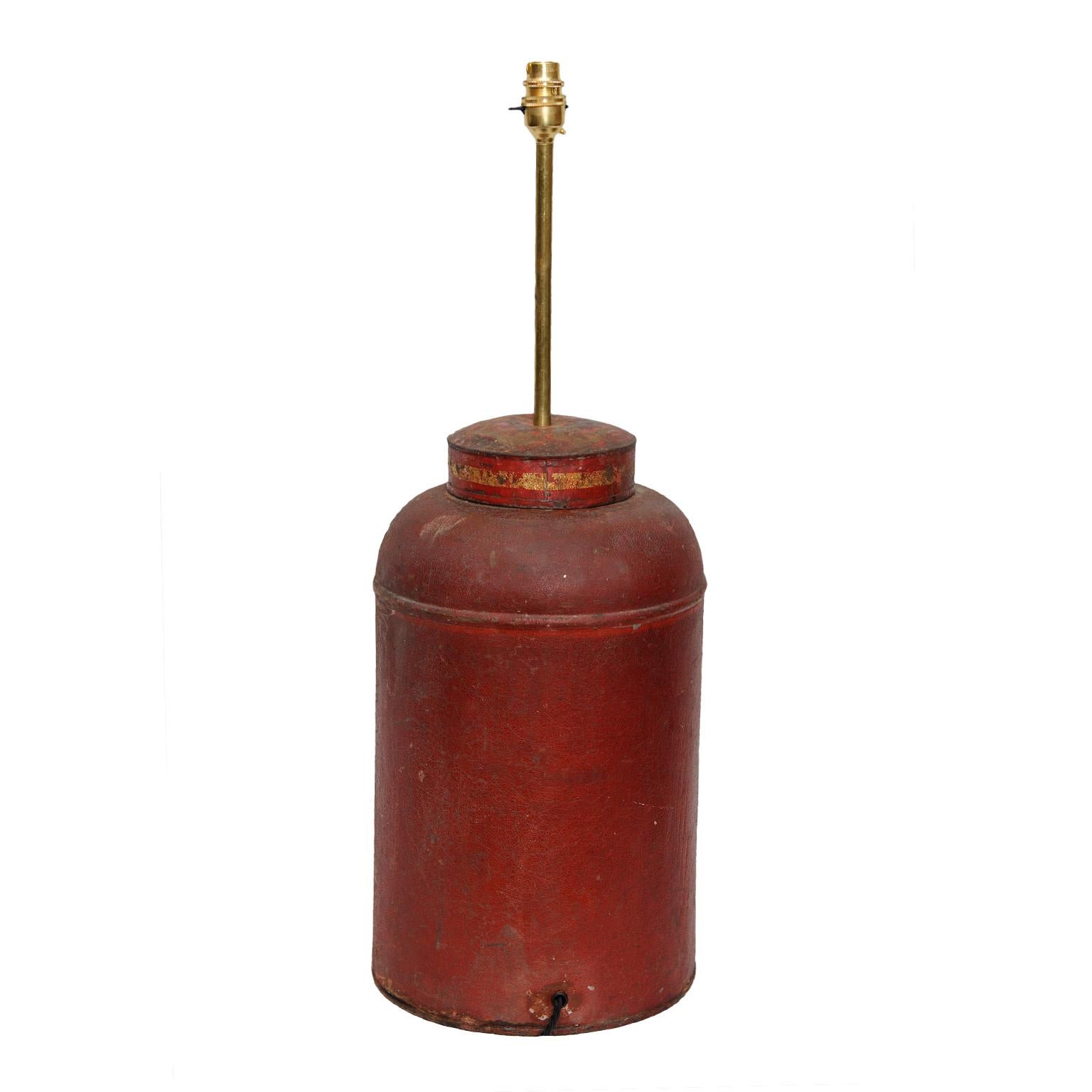 Pair of Mid-19th Century Tole Tea Canister Table Lamps, circa 1860 For Sale 3