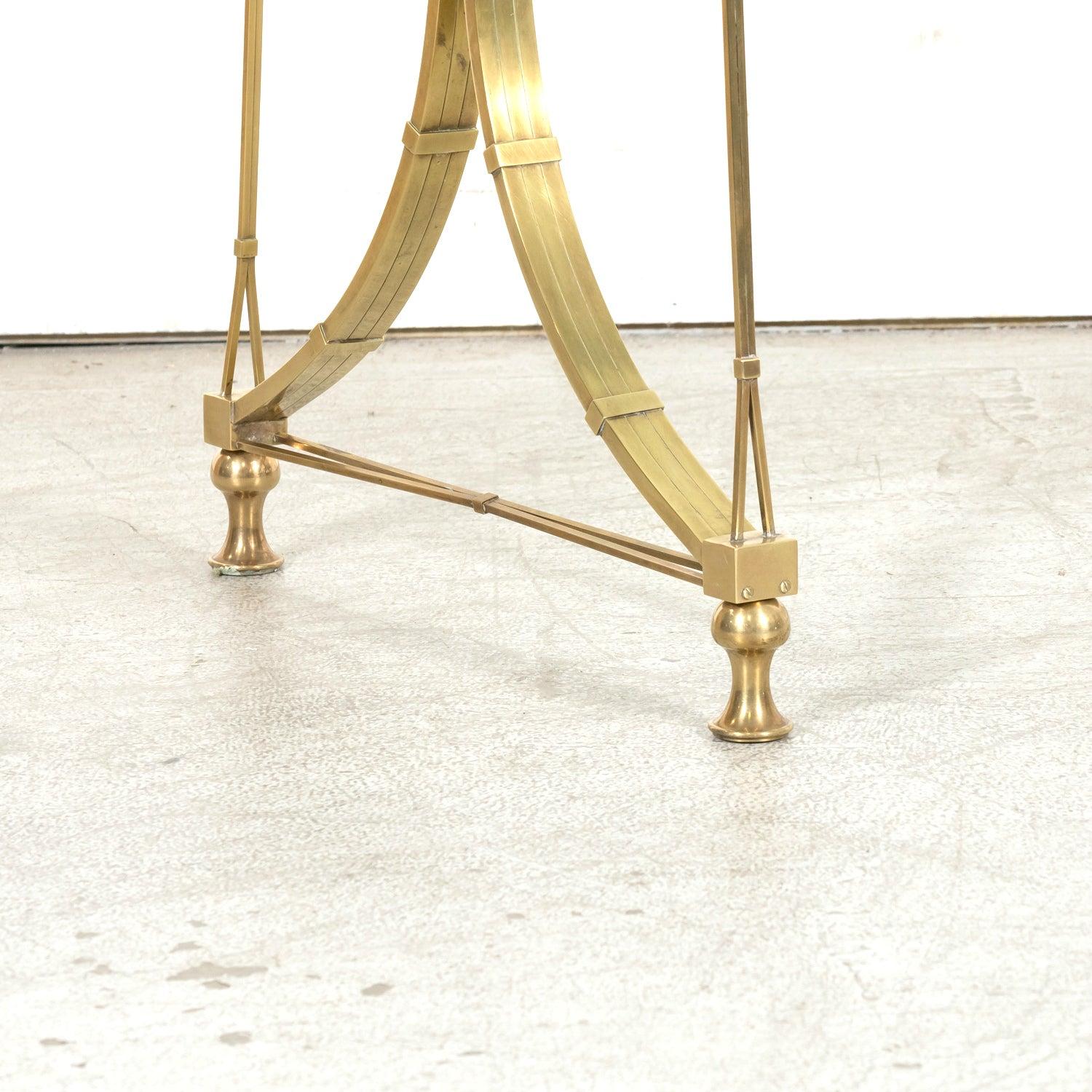 Pair of Mid-20th C French Gilt Brass & Glass Console Tables, Maison Jansen For Sale 9