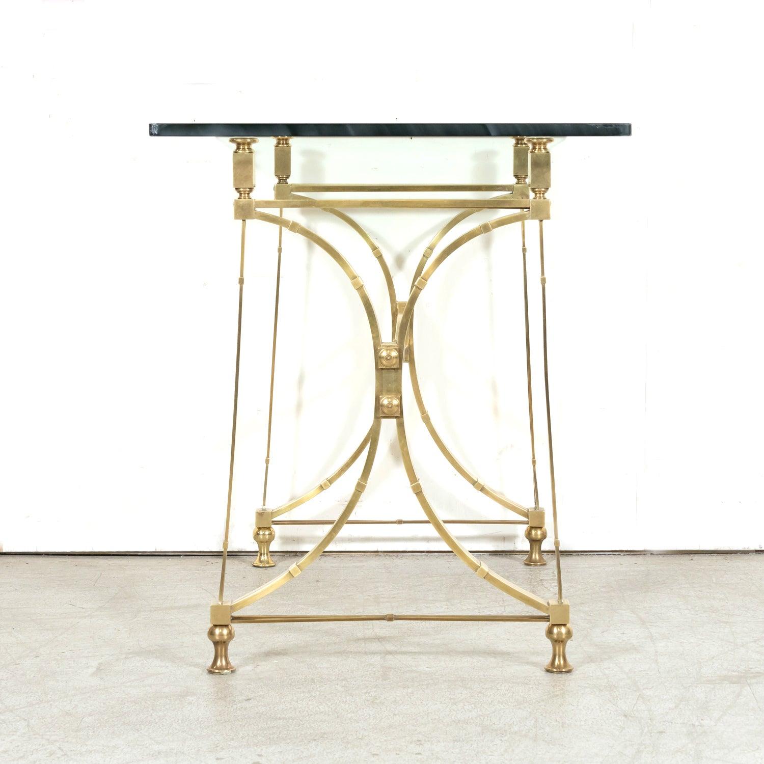 Pair of Mid-20th C French Gilt Brass & Glass Console Tables, Maison Jansen For Sale 10