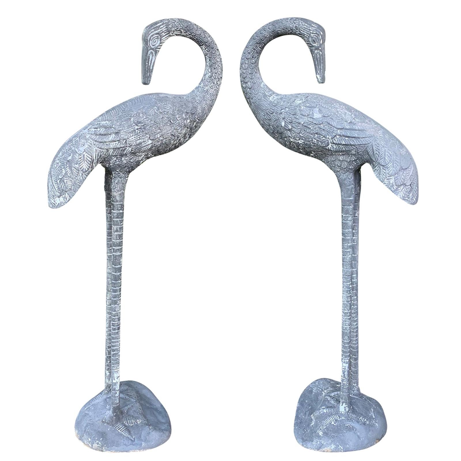 Pair of Mid-20th Century Aluminum Cranes