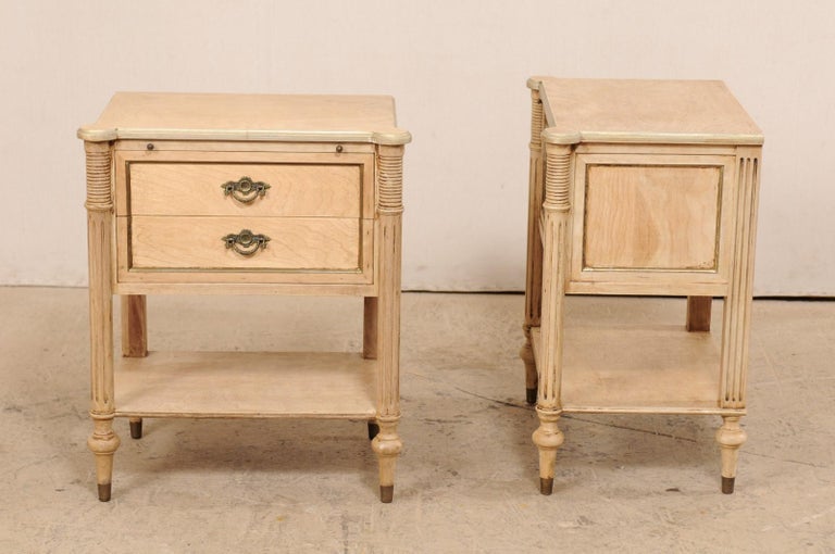 Pair of Mid20th Century American Carved Wood Nightstands at 1stDibs