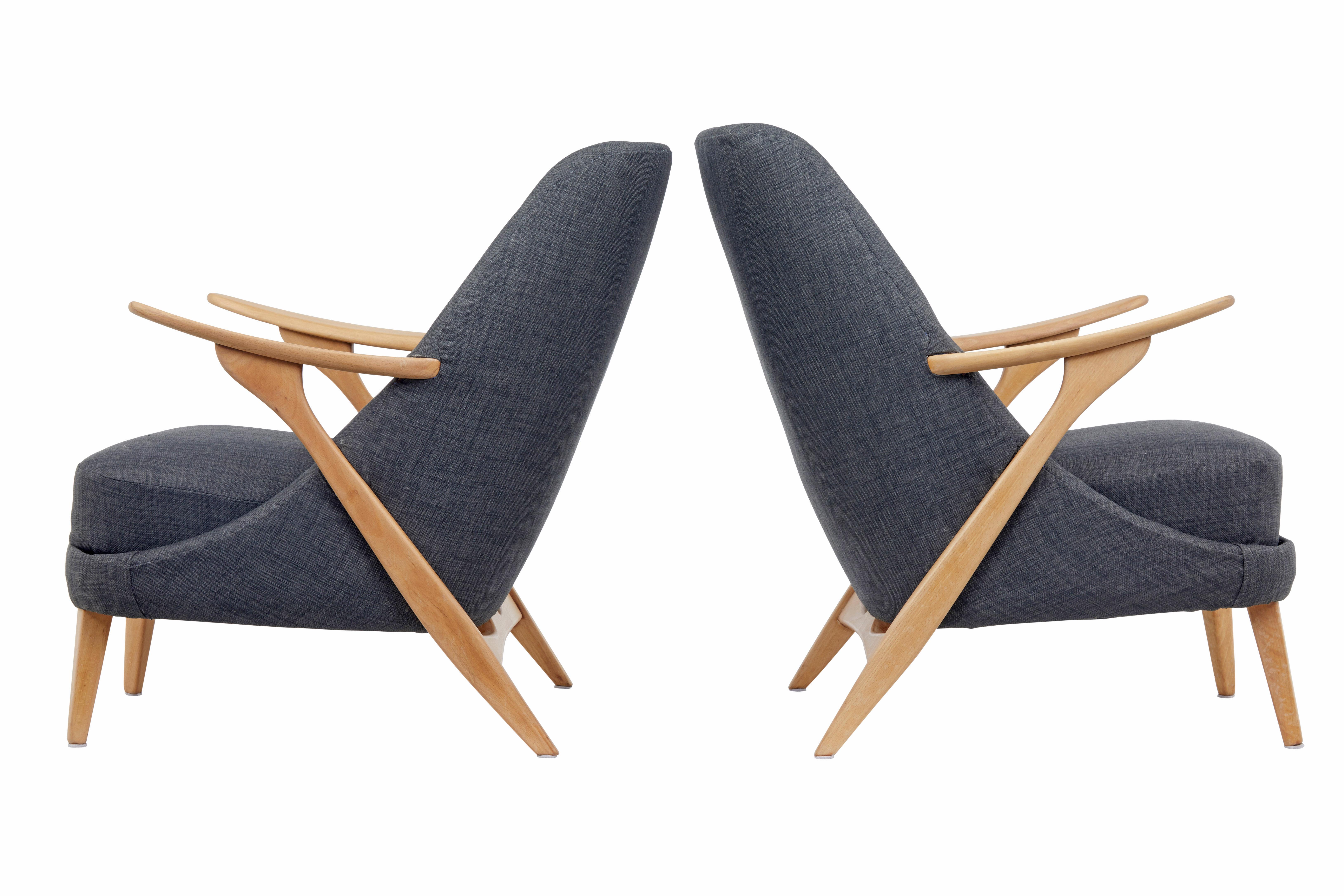 Scandinavian Modern Pair of Mid-20th Century Armchairs by Svante Skogh for Seffle Mobelfabrik