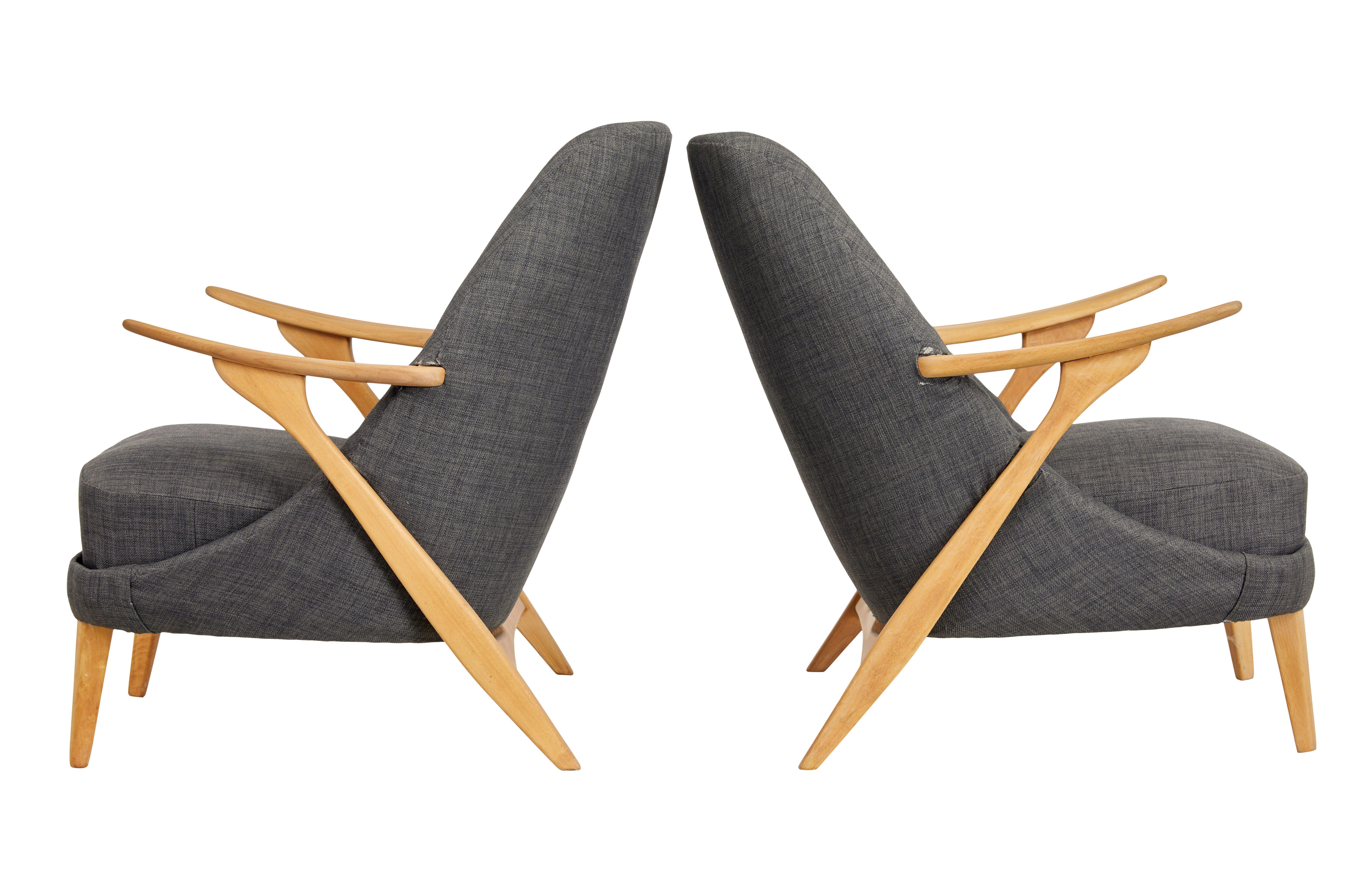 Mid-Century Modern Pair of mid 20th century armchairs by Svante Skogh for Seffle Mobelfabrik For Sale