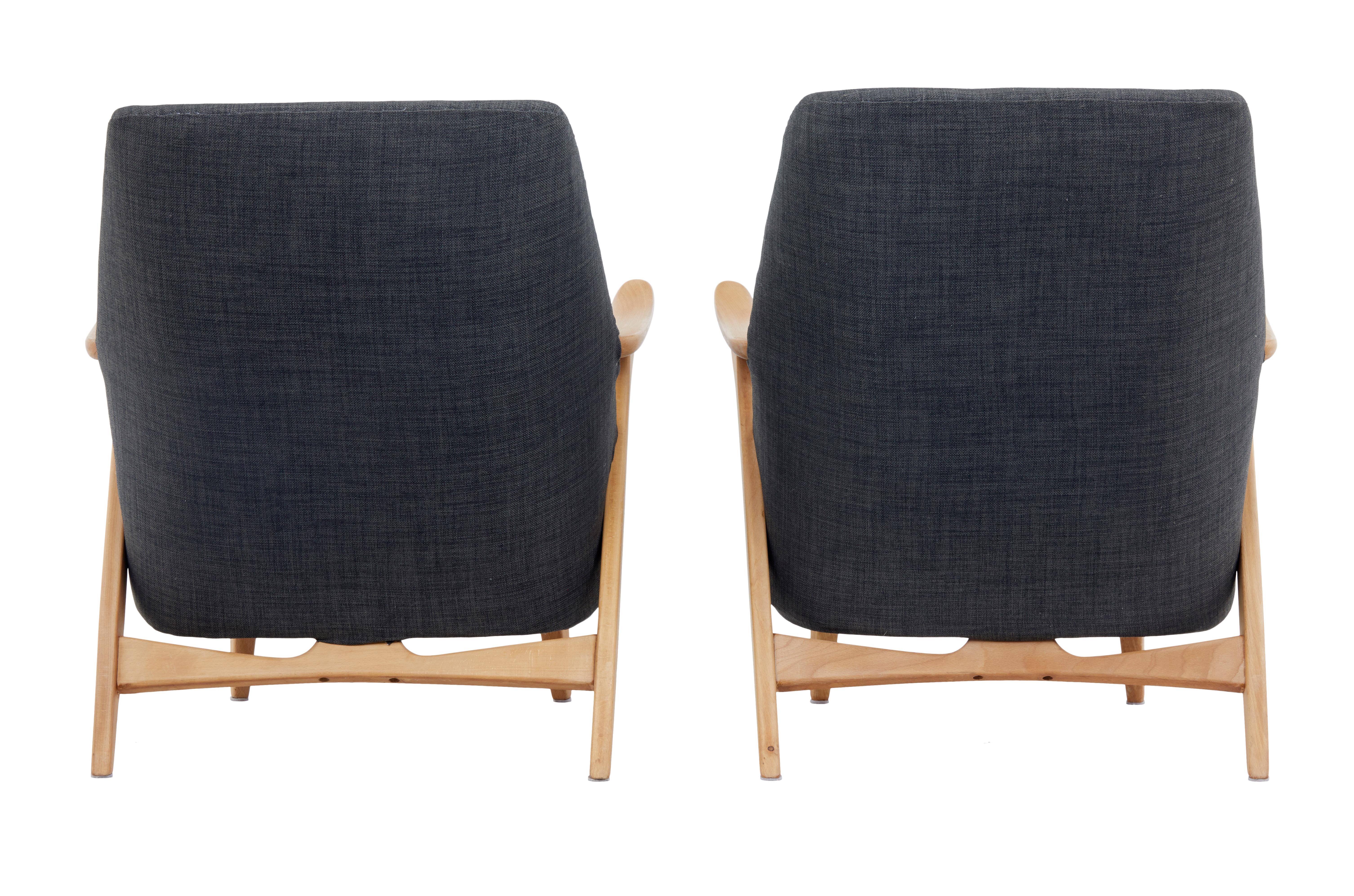 Woodwork Pair of Scandinavian Modern Armchairs by Svante Skogh for Säffle Möbelfabrik