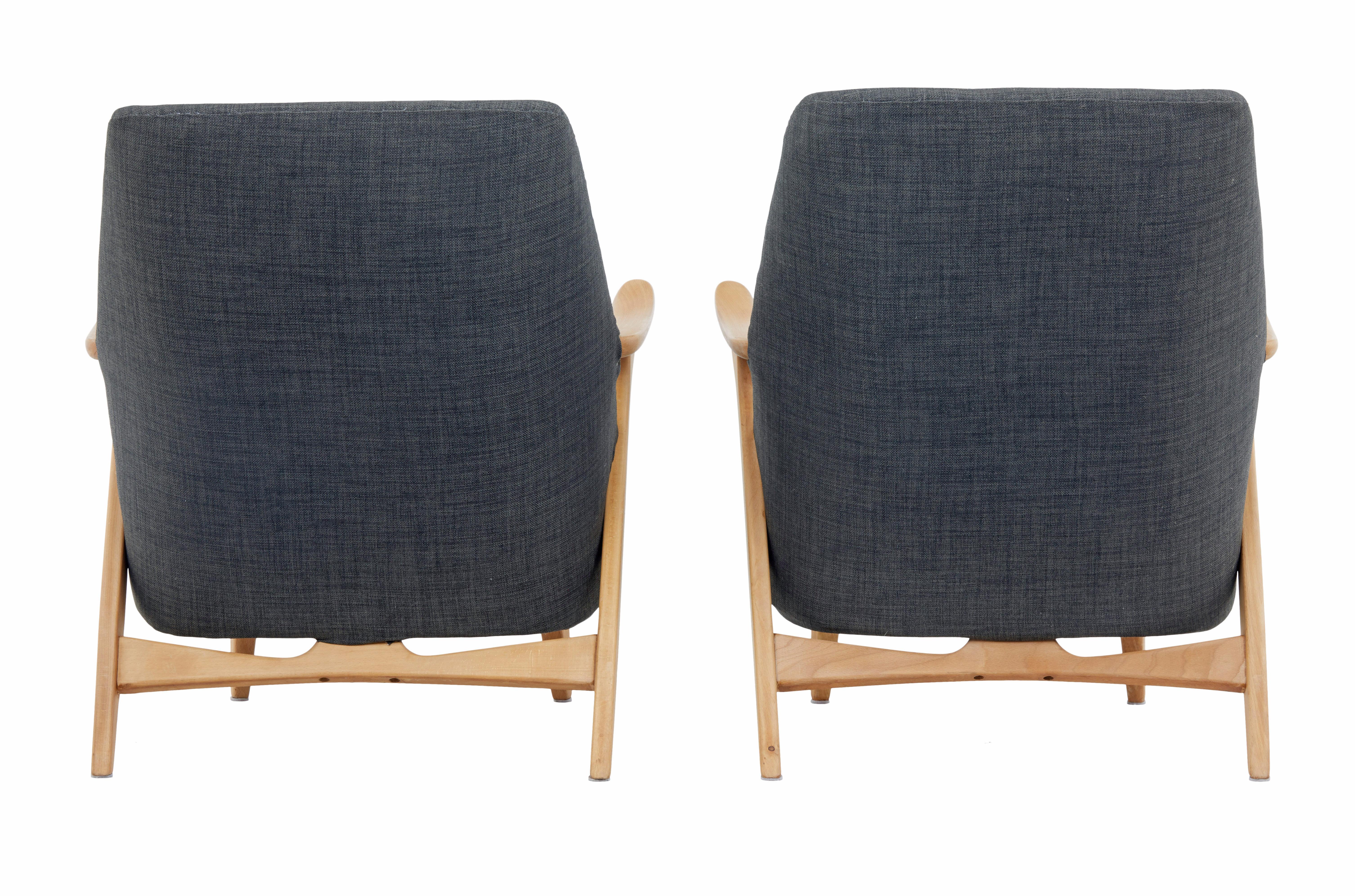 Swedish Pair of Mid-20th Century Armchairs by Svante Skogh for Seffle Mobelfabrik