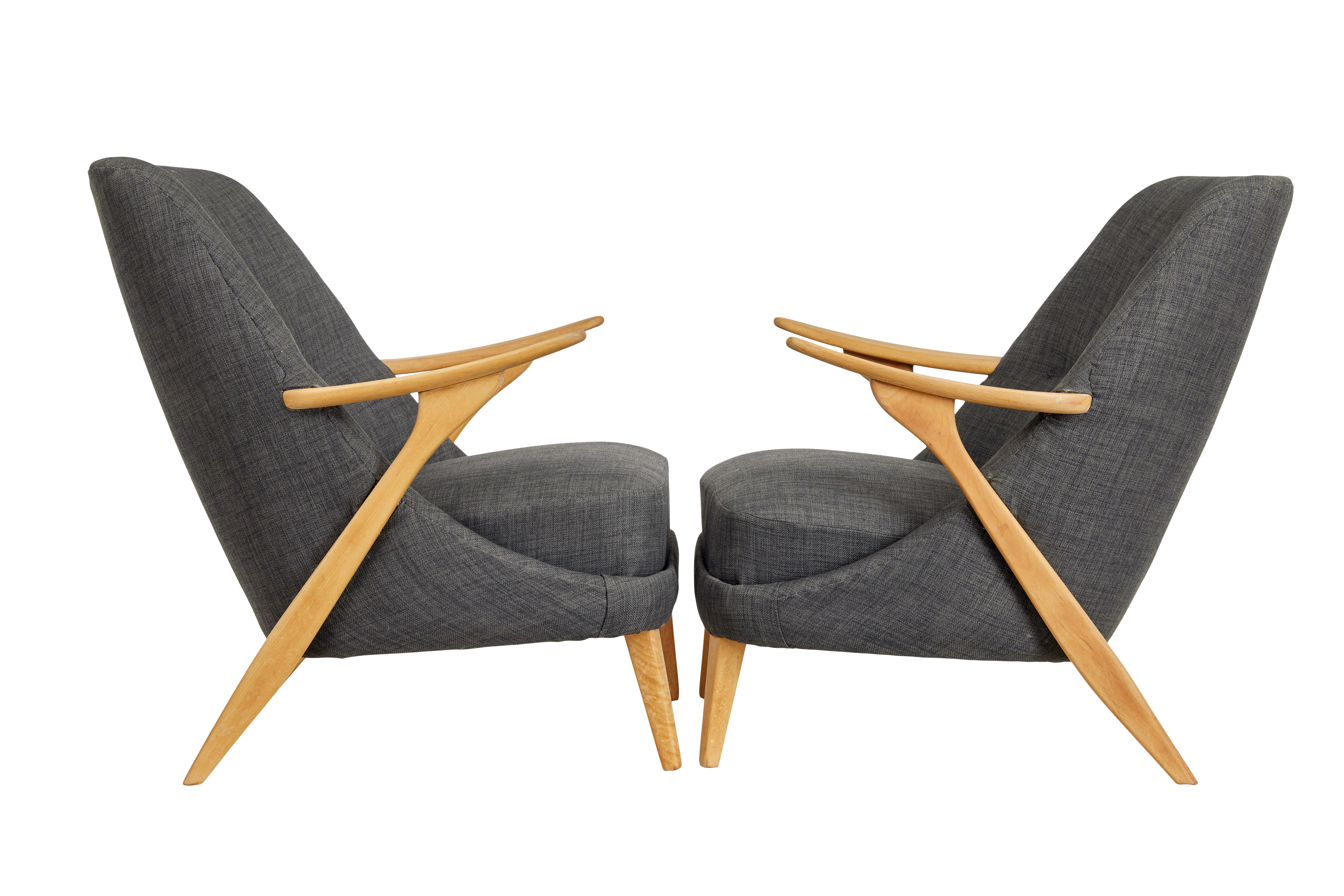 Swedish Pair of mid 20th century armchairs by Svante Skogh for Seffle Mobelfabrik For Sale