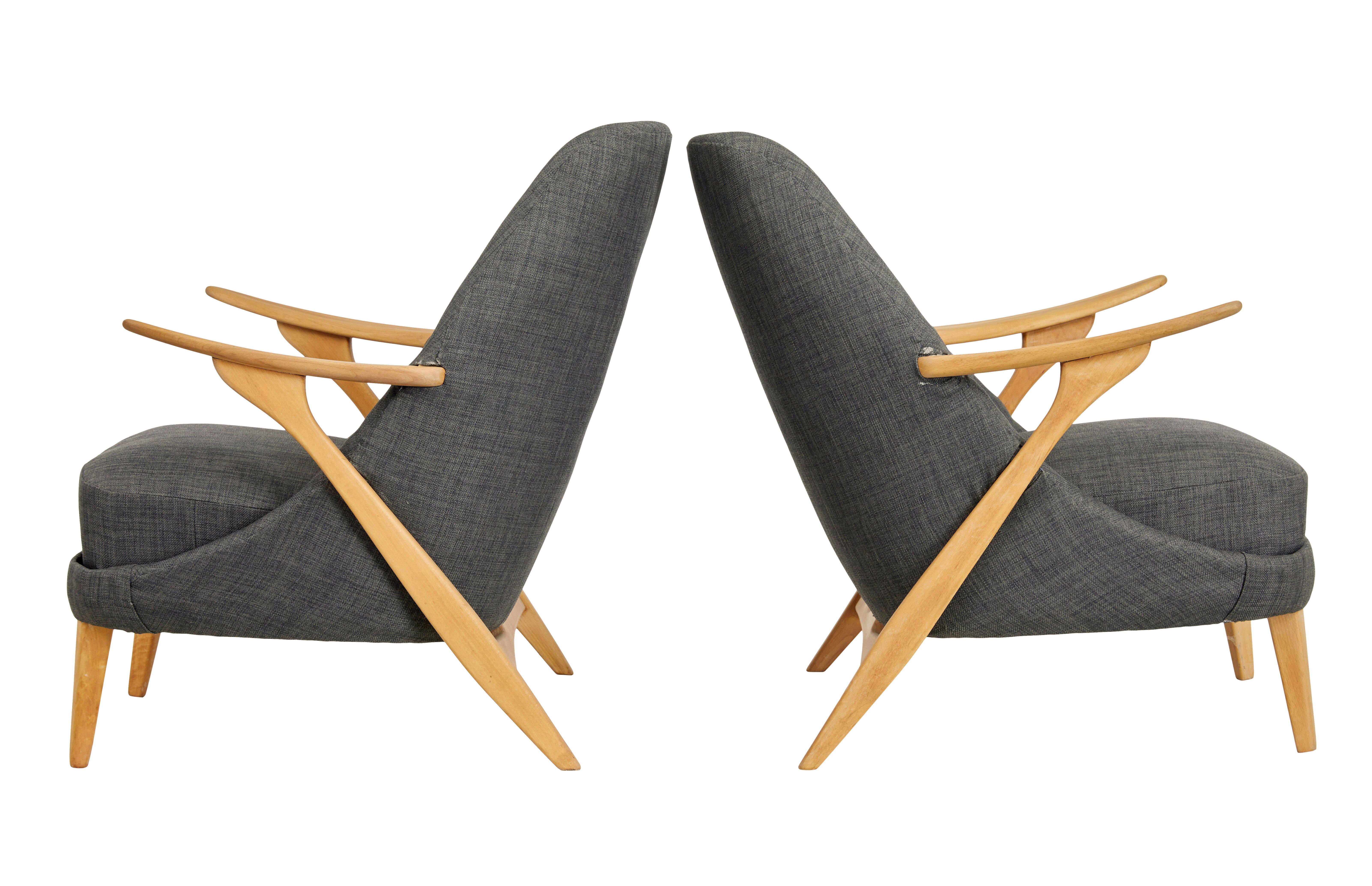 Pair of mid 20th century armchairs by Svante Skogh for Seffle Mobelfabrik Sueco en venta