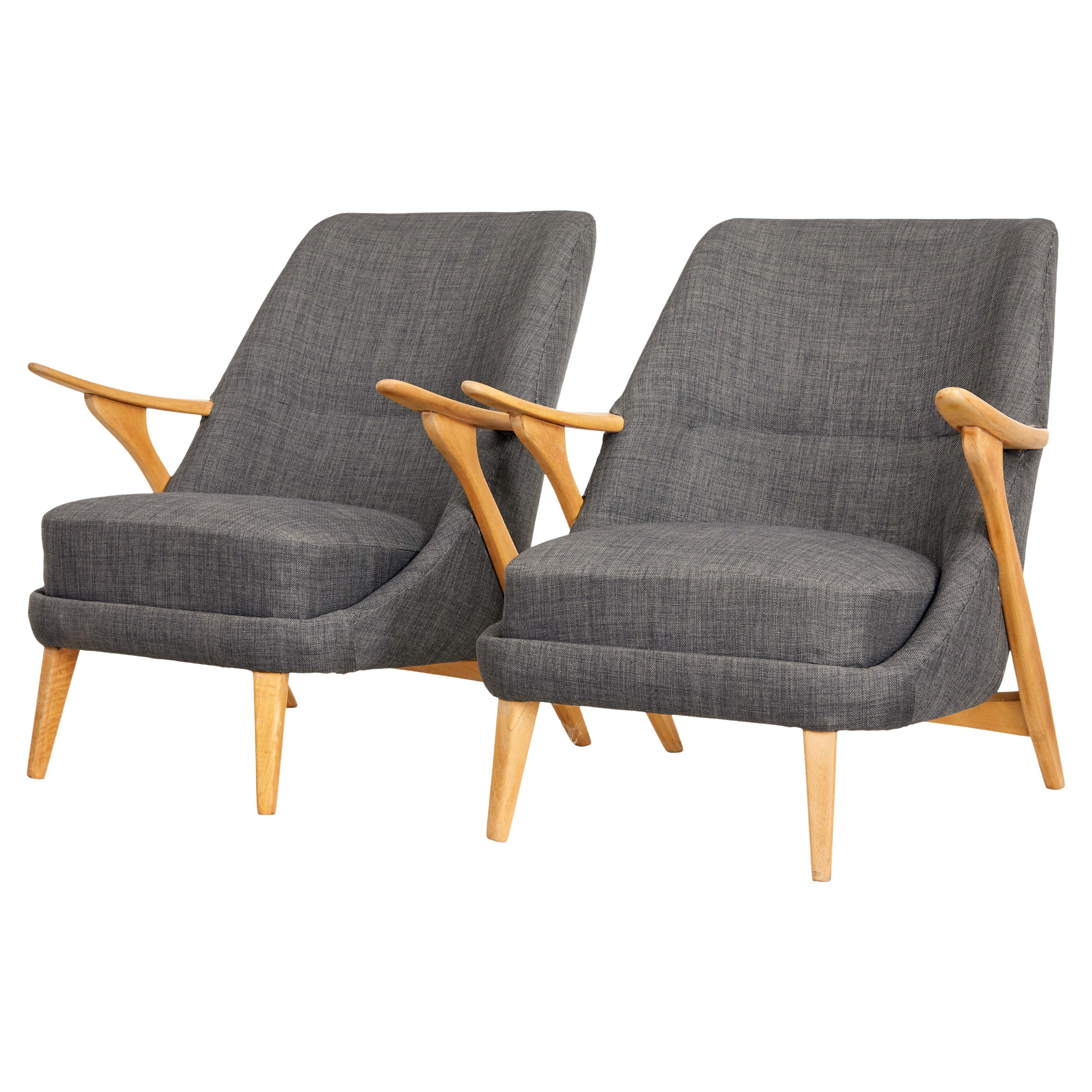 Pair of mid 20th century armchairs by Svante Skogh for Seffle Mobelfabrik For Sale