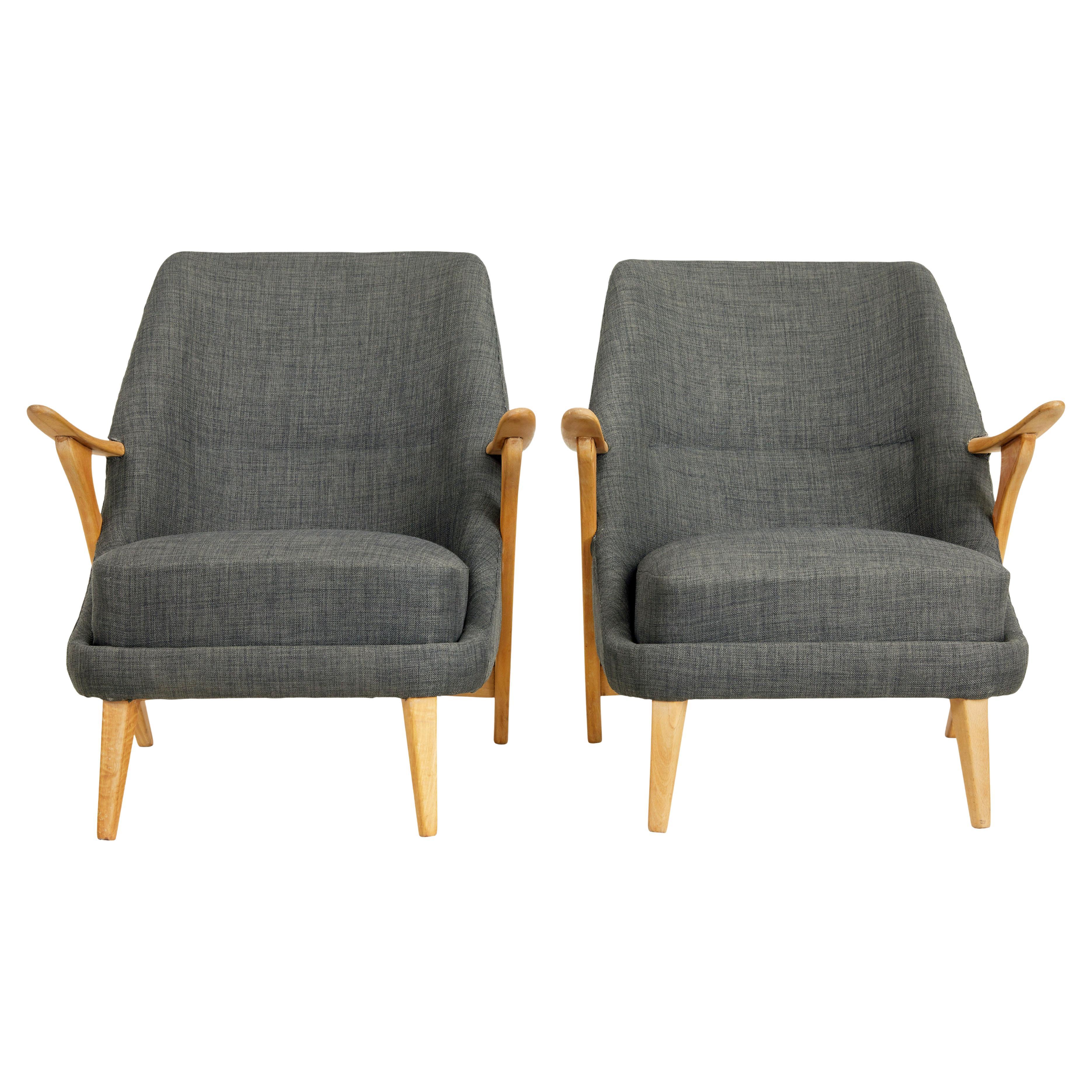 Pair of mid 20th century armchairs by Svante Skogh for Seffle Mobelfabrik