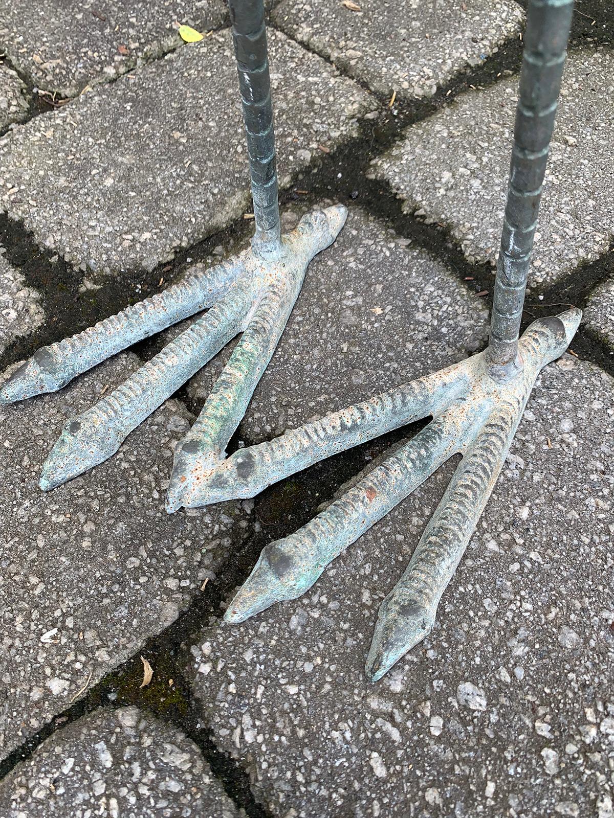 Pair of Mid-20th Century Bronze Cranes, circa 1960s 4