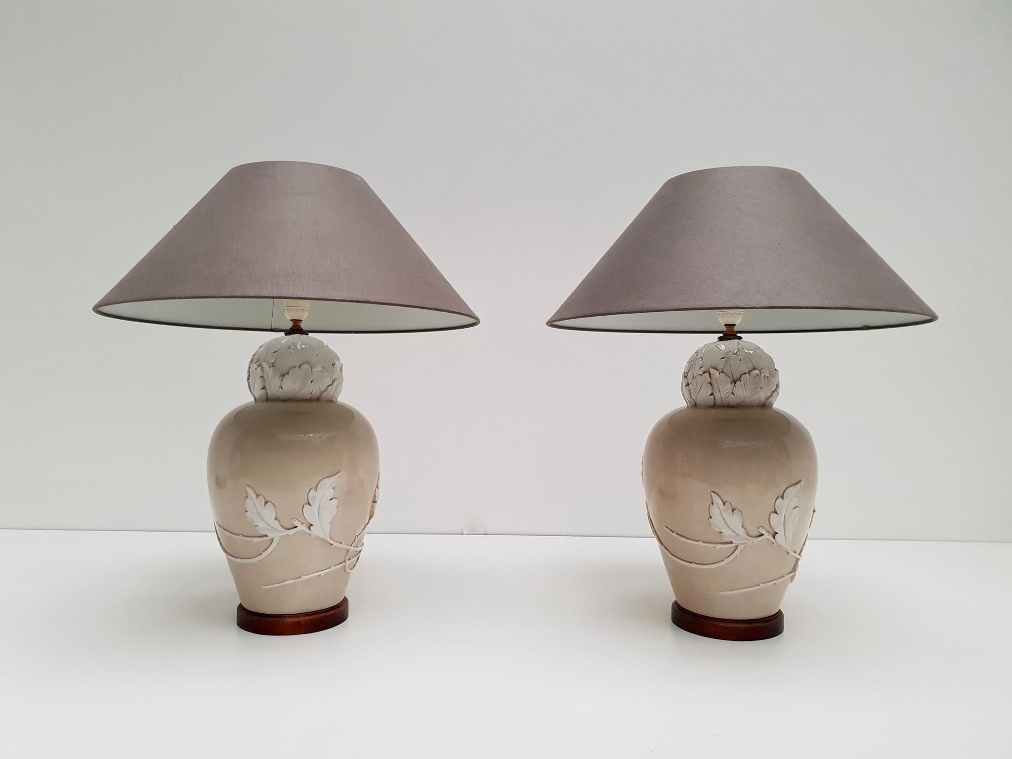 Pair of Mid-20th Century Ceramic Table Lamps In Good Condition For Sale In Antwerp, BE