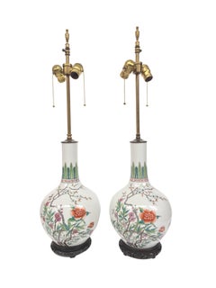 Pair of Mid-20th Century Chinese Porcelain Table Lamps