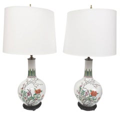 Pair of Mid-20th Century Chinese Porcelain Table Lamps