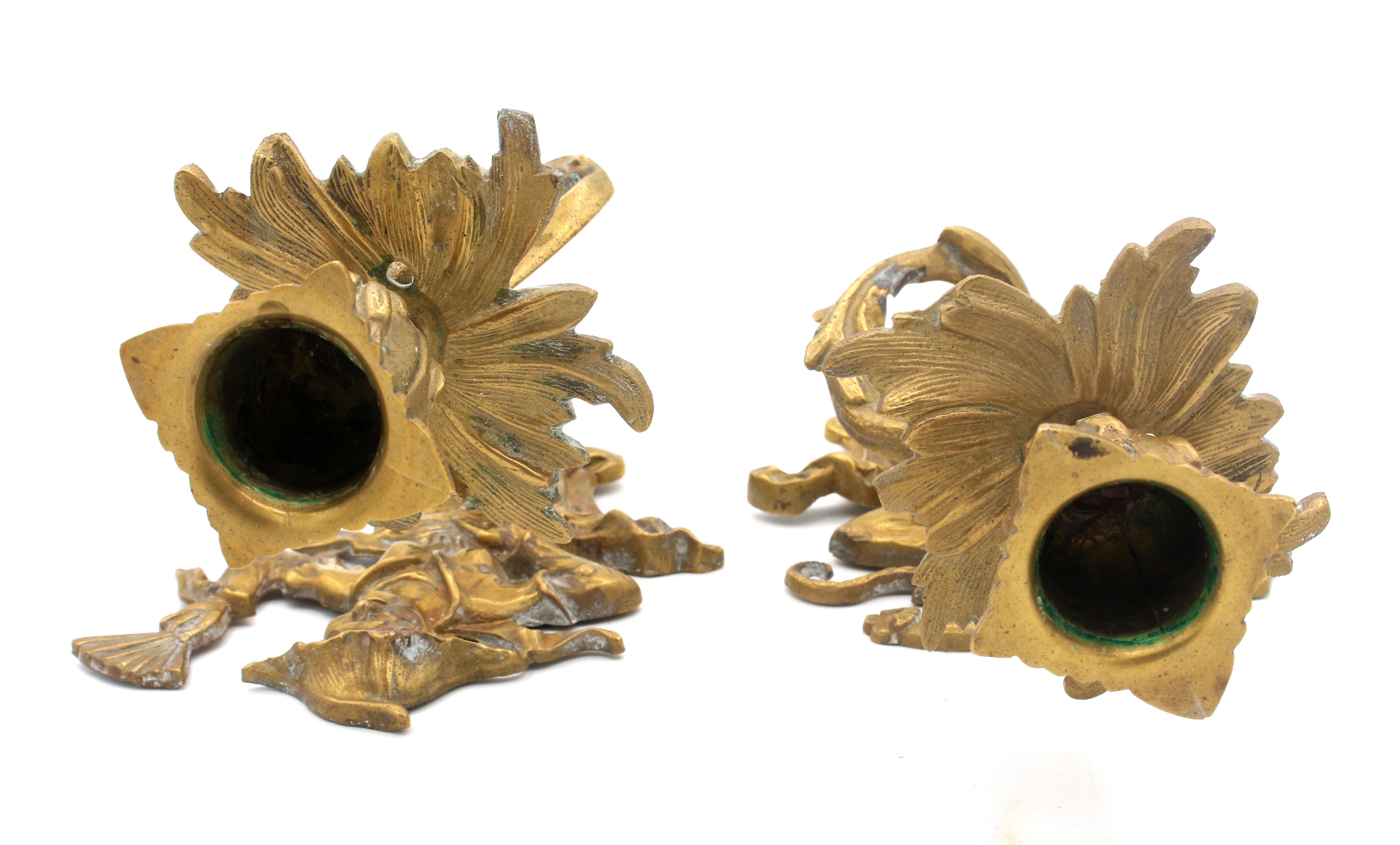 Pair of Mid-20th Century Chinoiserie Cast Brass Sconces 2