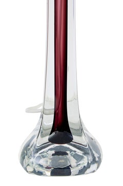 Pair of mid 20th century coloured glass table lamps by Flygsfors