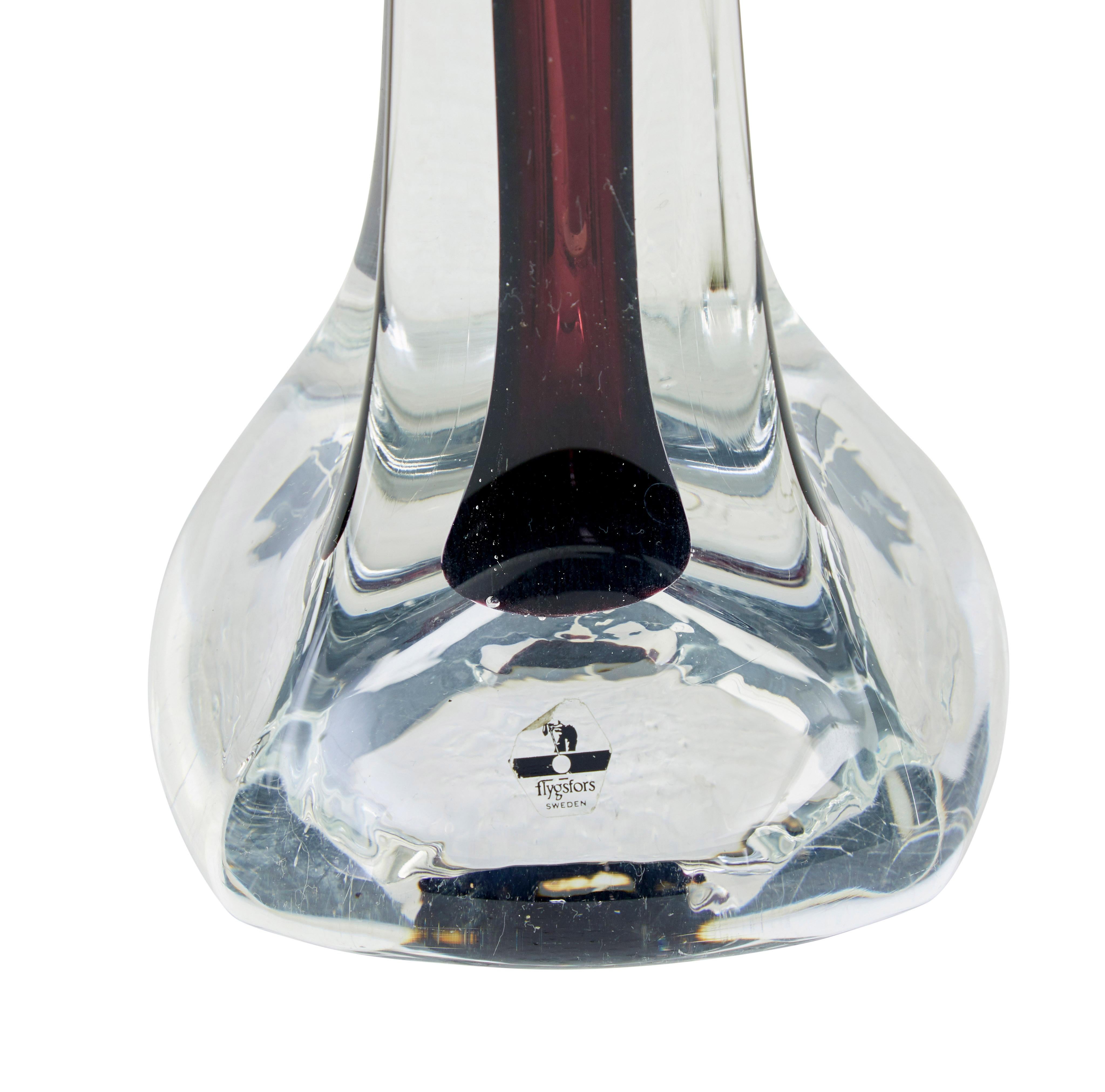 Suédois Paire de lampes de table en verre coloré du milieu du 20e siècle par Flygsfors en vente