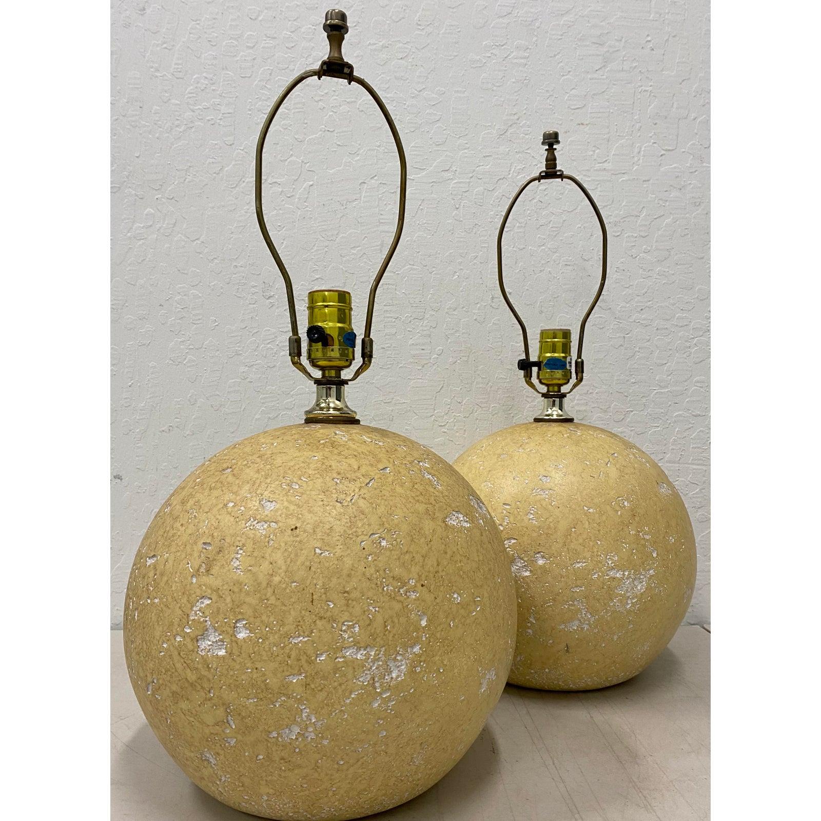 Pair of mid-20th century cratered moonscape table lamps

Dimensions 11