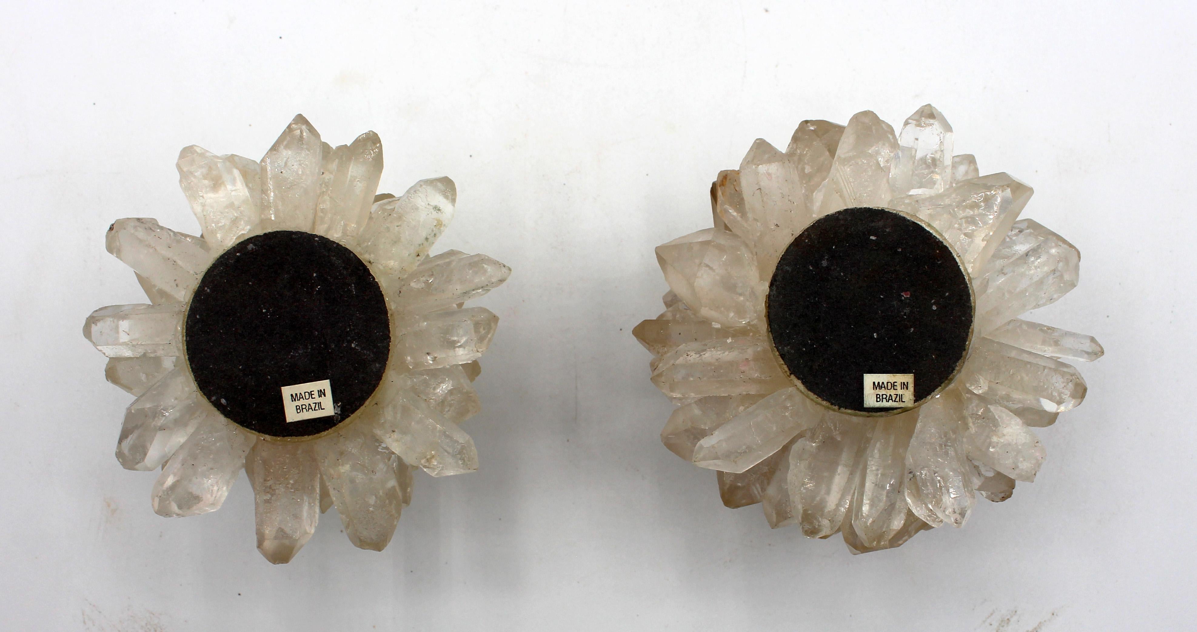 Mid-Century Modern Paire de bougeoirs en cristal du milieu du 20e siècle en vente