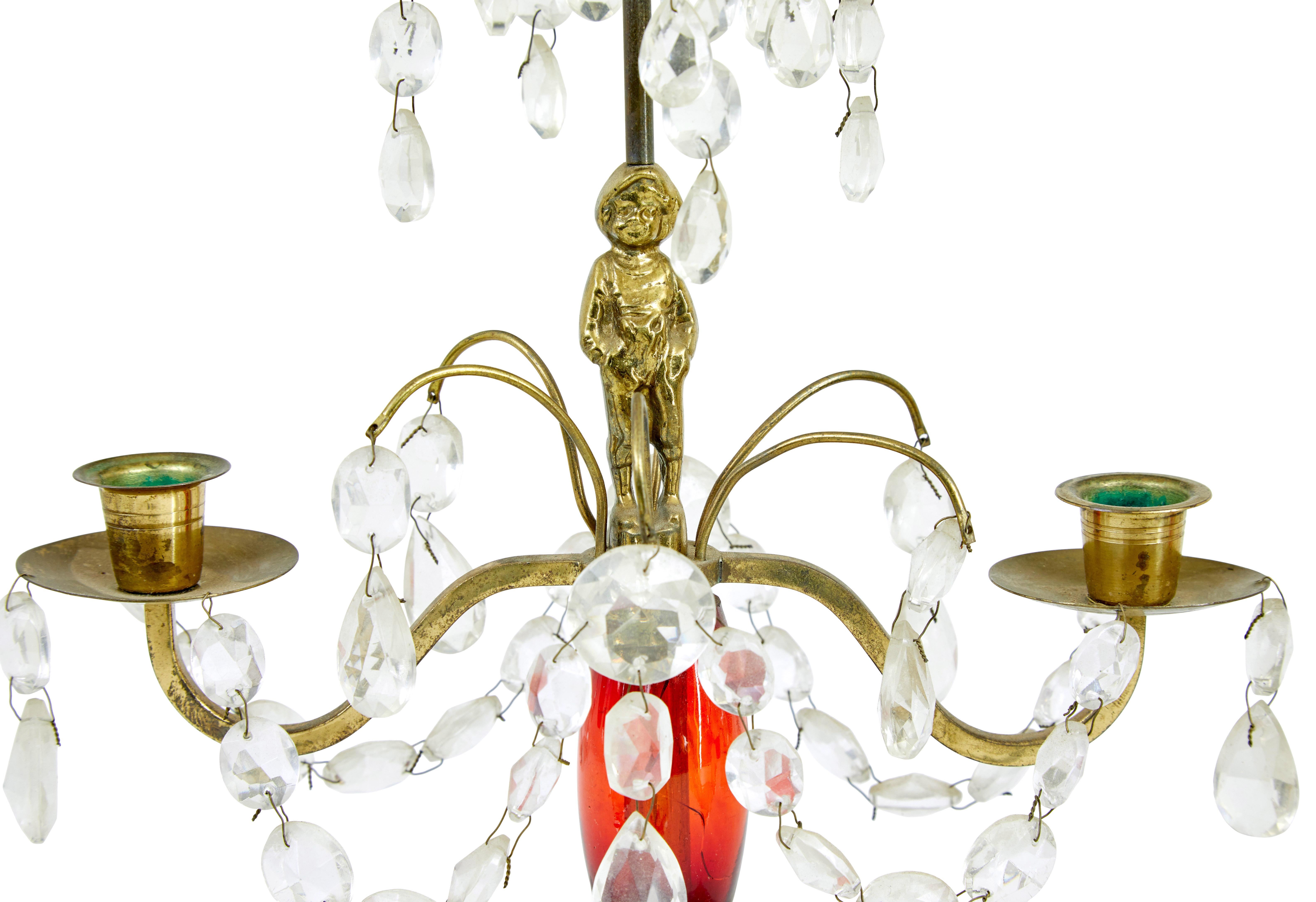 Paar Kandelaber aus geschliffenem Glas und Marmor aus der Mitte des 20. Jahrhunderts (Französisch) im Angebot