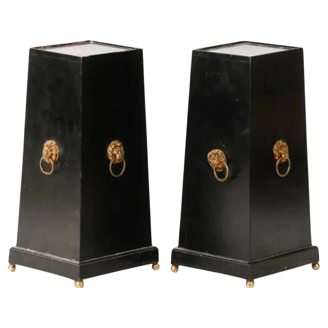 Pair of Mid 20th Century Decorative Stands With Brass Mountings
