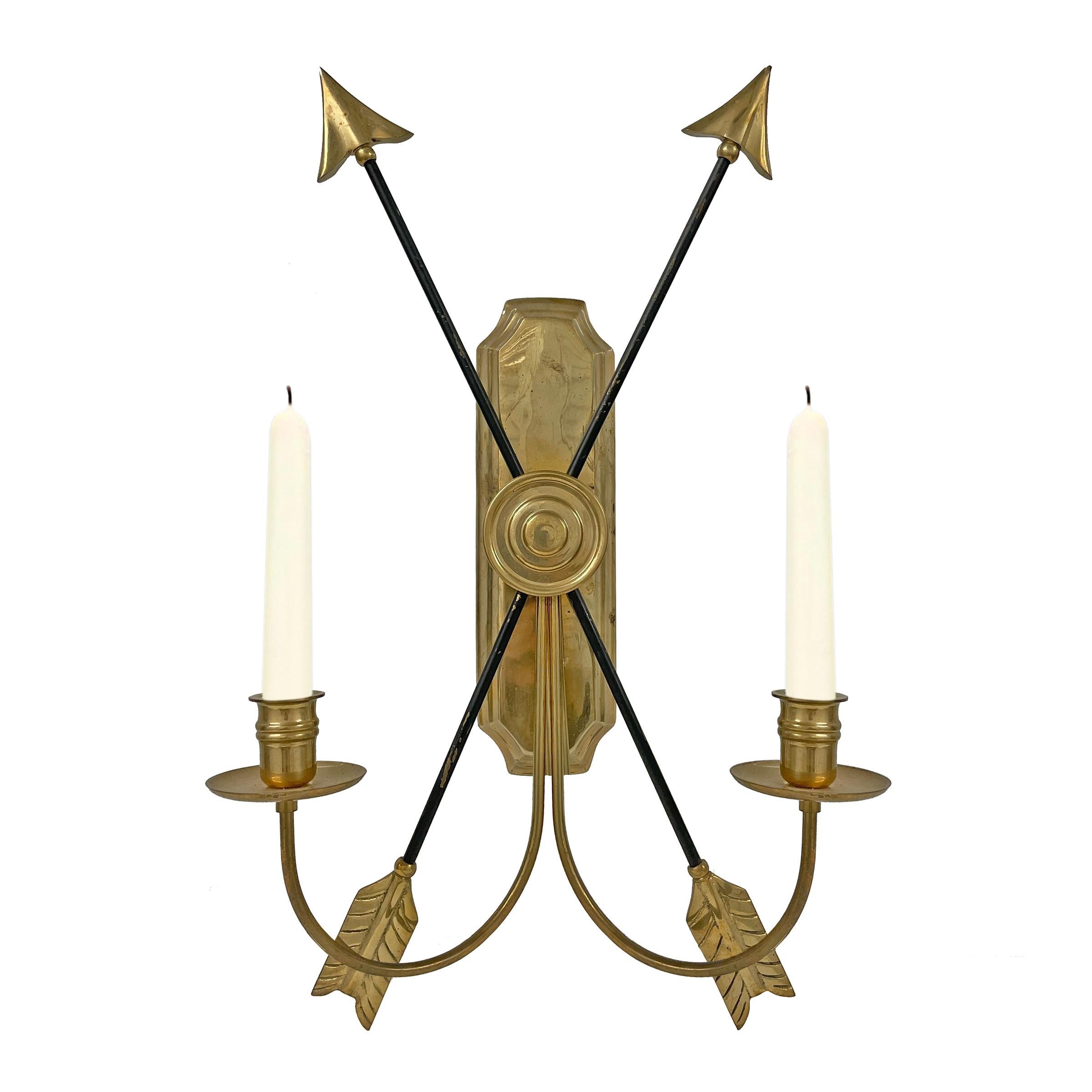 American Pair of Mid-20th Century Empire-Style Candle Sconces