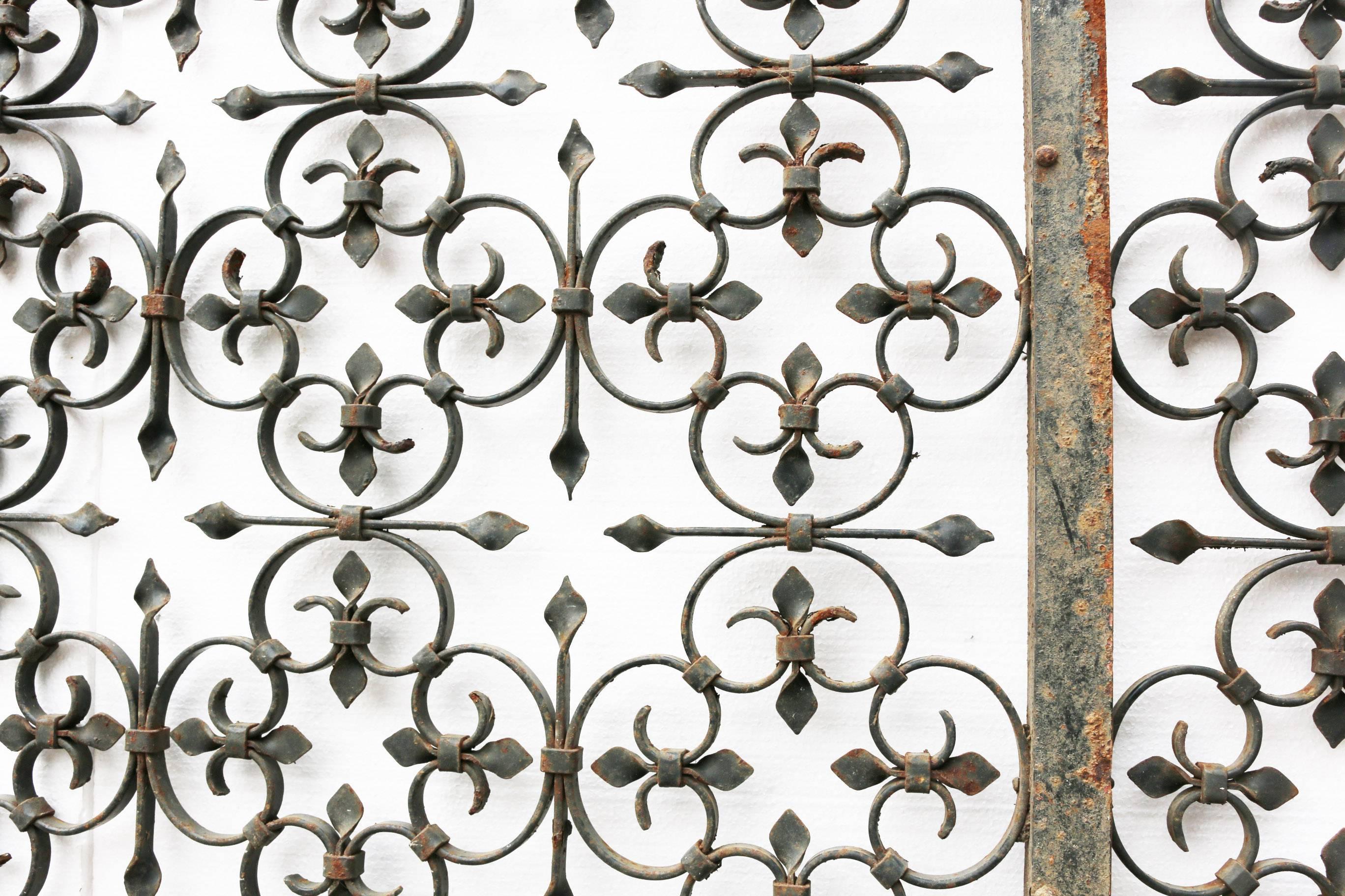 Victorian Pair of Mid-20th Century English Wrought Iron Driveway Gates