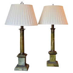 Pair of Mid 20th Century Faux Marble Lamps