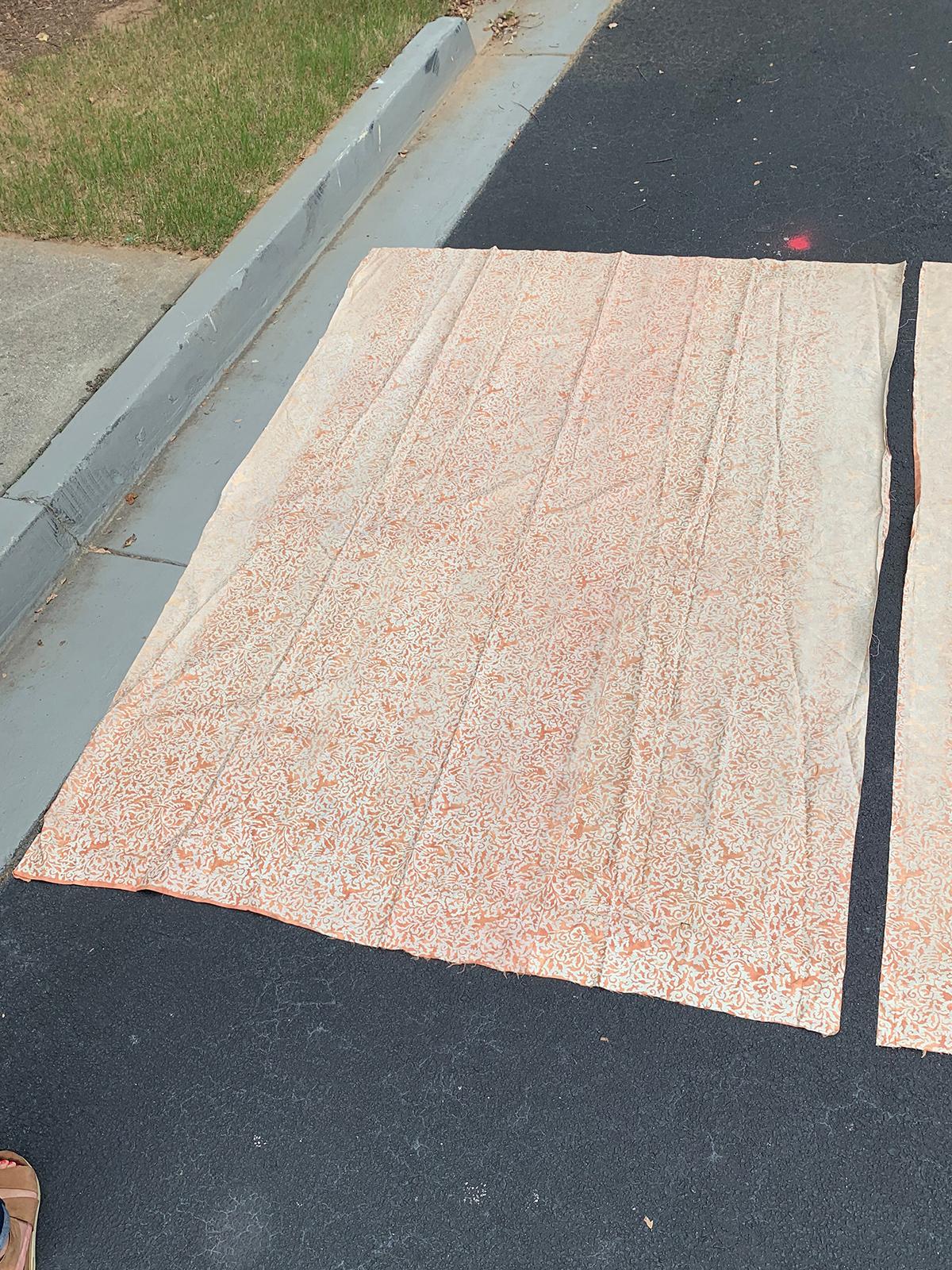 Pair of Mid-20th Century Fortuny Fabric Panels with Custom Seaming 1