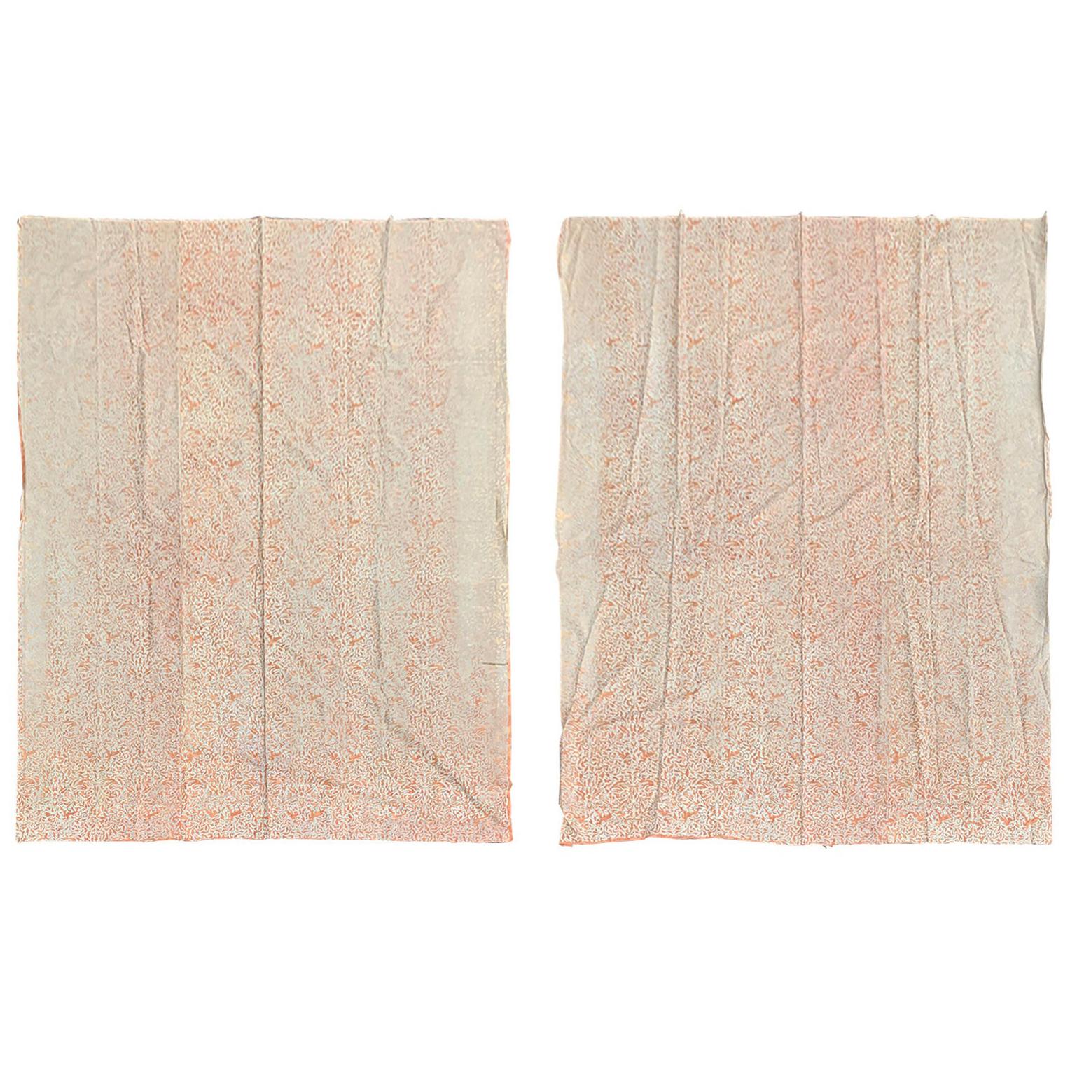 Pair of Mid-20th Century Fortuny Fabric Panels with Custom Seaming