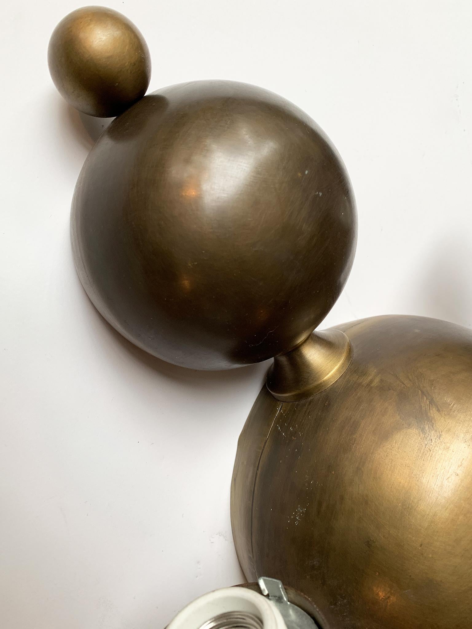Modern Pair of Mid-20th Century French Brass Double-Arm Sconces