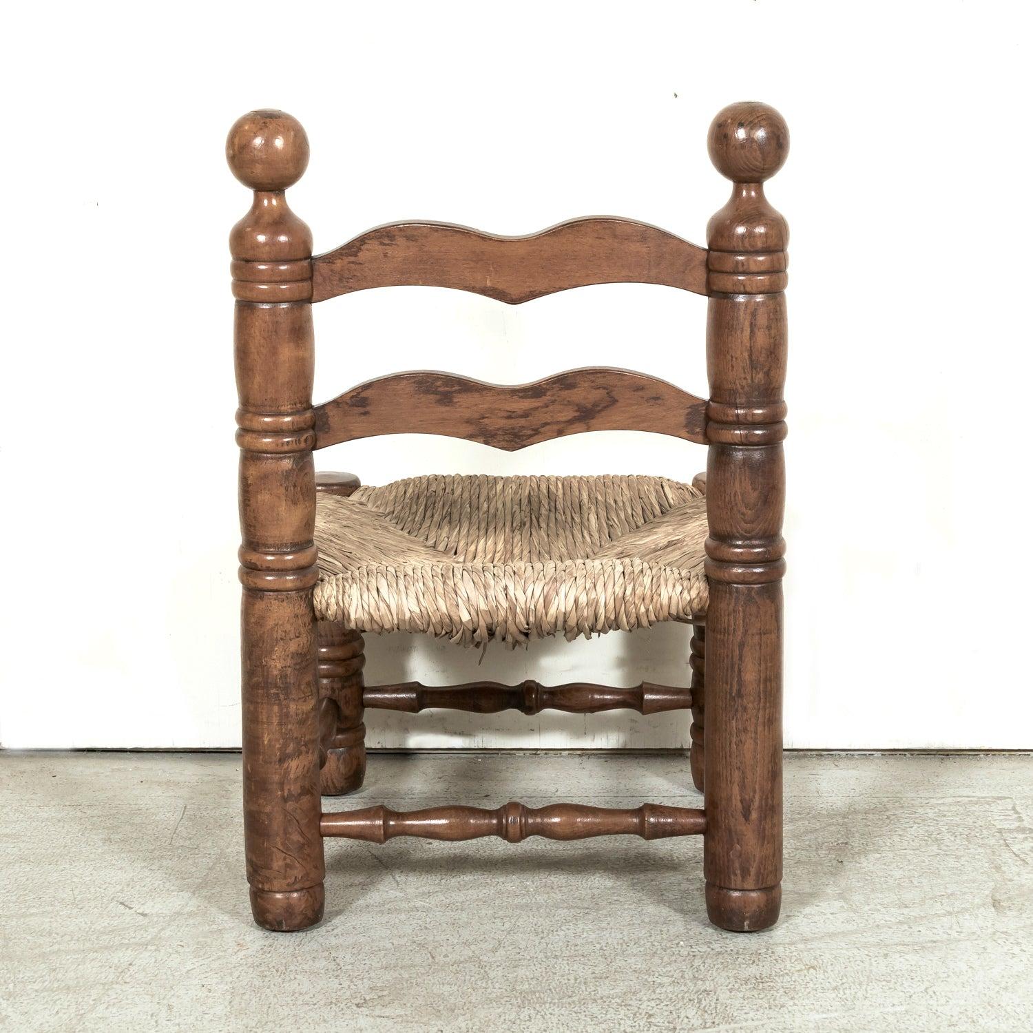 Mid-20th Century Pair French Brutalist Style Fireplace Chairs by Charles Dudouyt im Angebot 13