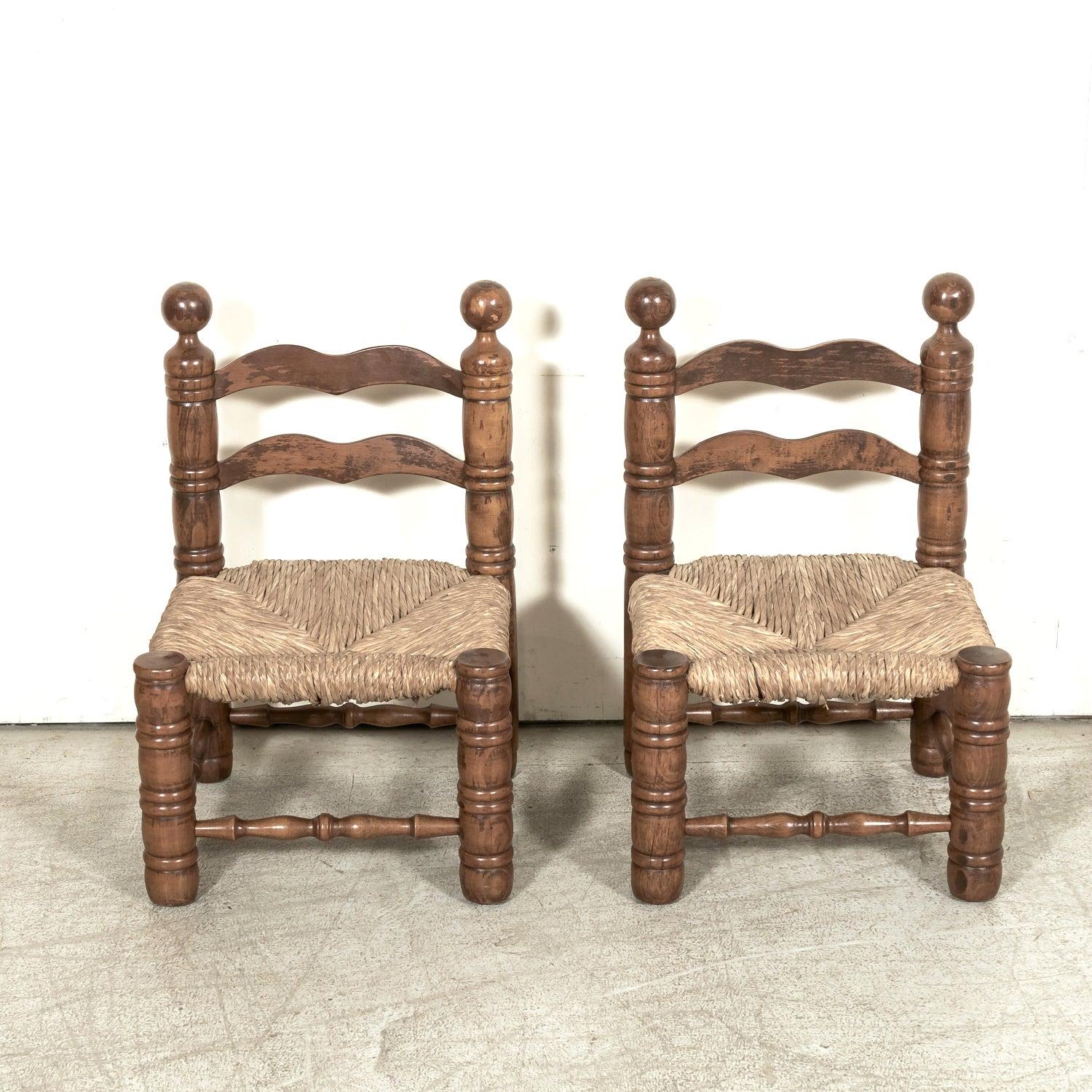 Mid-20th Century Pair French Brutalist Style Fireplace Chairs by Charles Dudouyt (Brutalismus) im Angebot